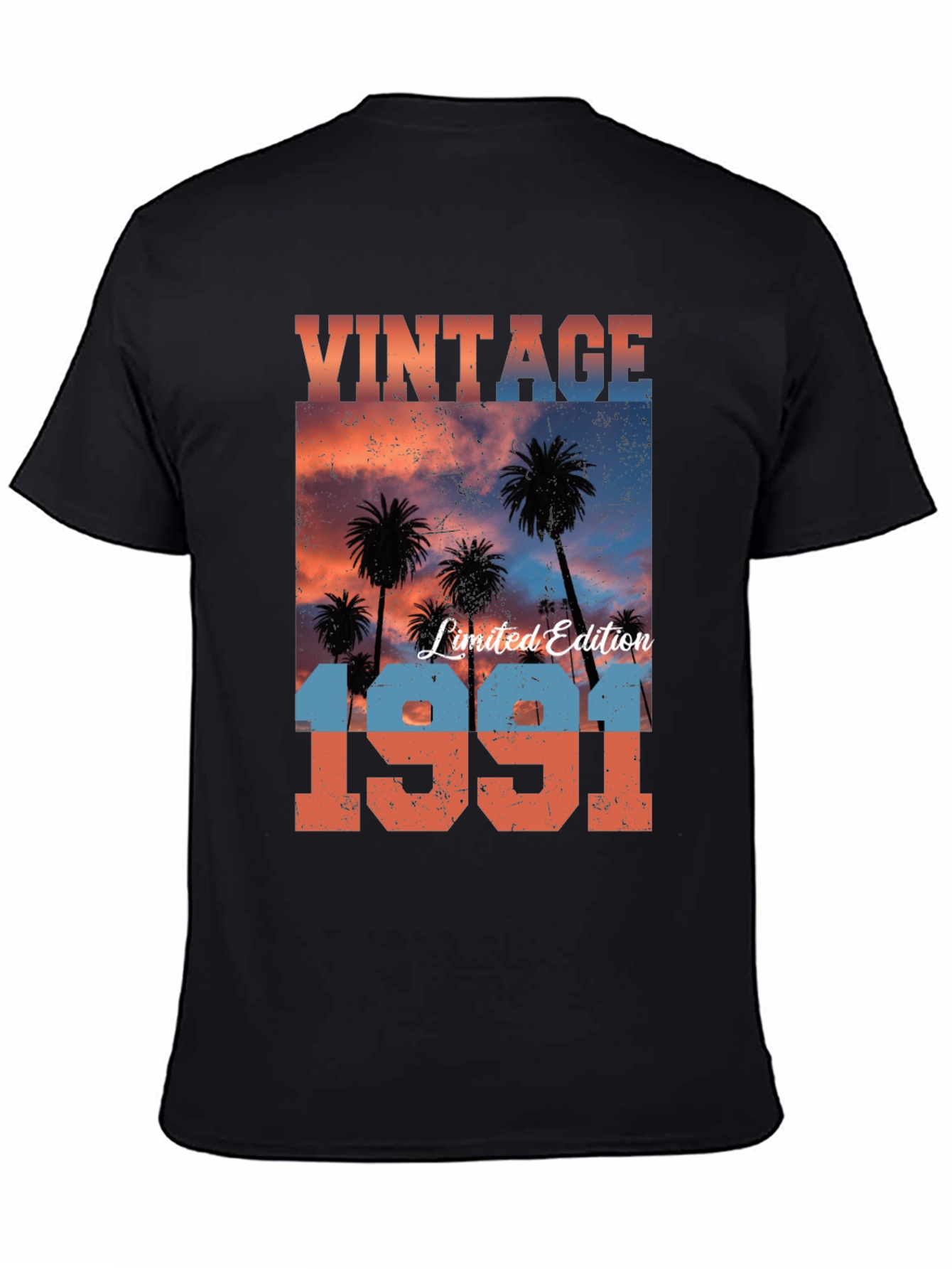Black Vintage 1991 Palm Tree Graphic Tee view 4