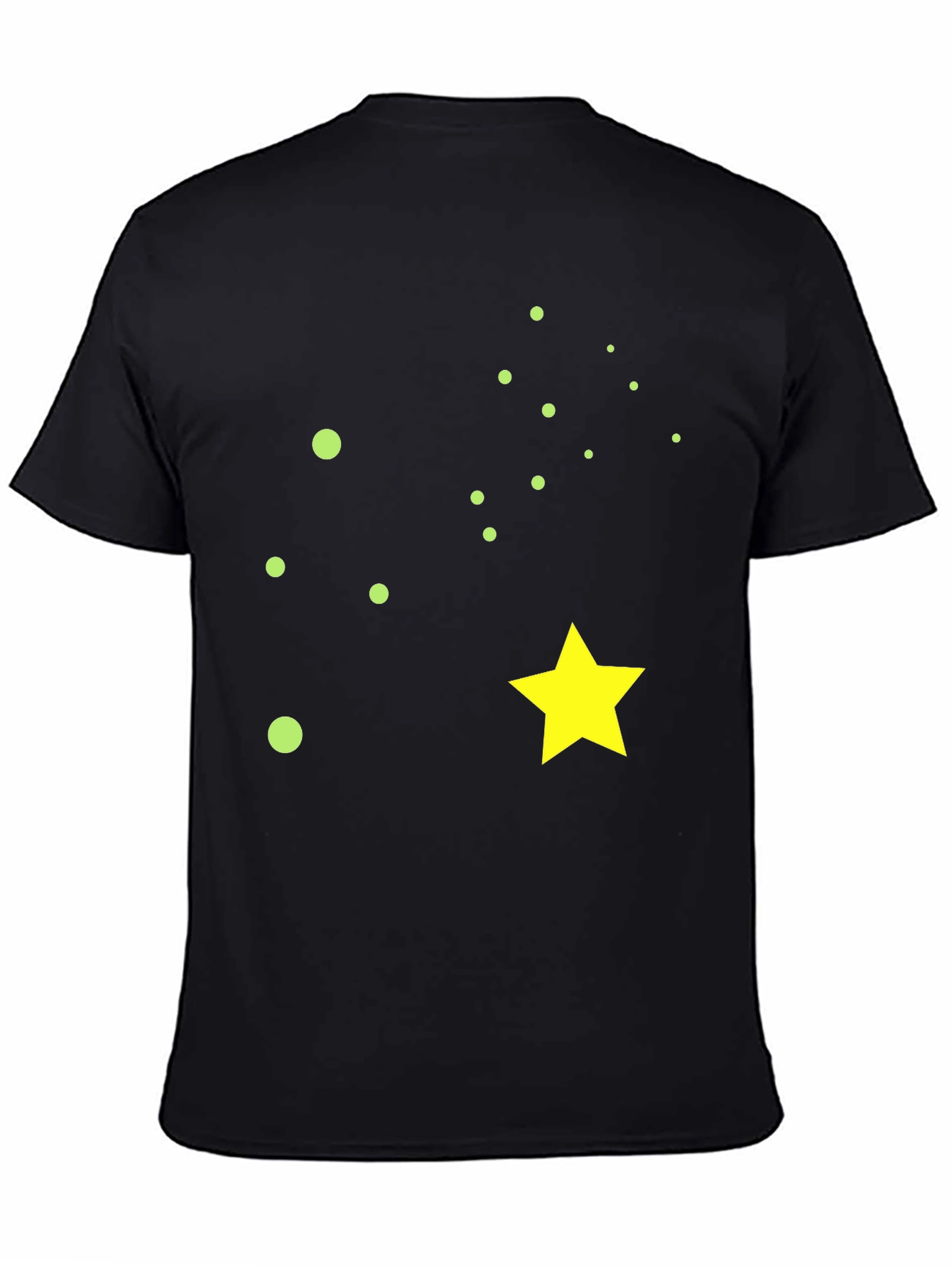 Black Starry Night Black Cotton T-Shirt view 4