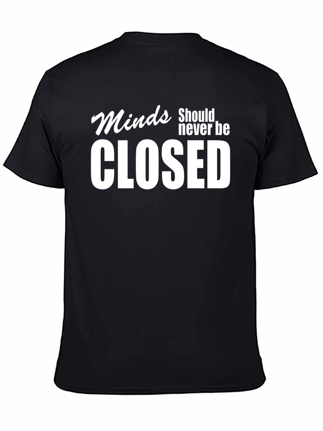 Black Minds Should Never Be Closed Black T-Shirt view 4