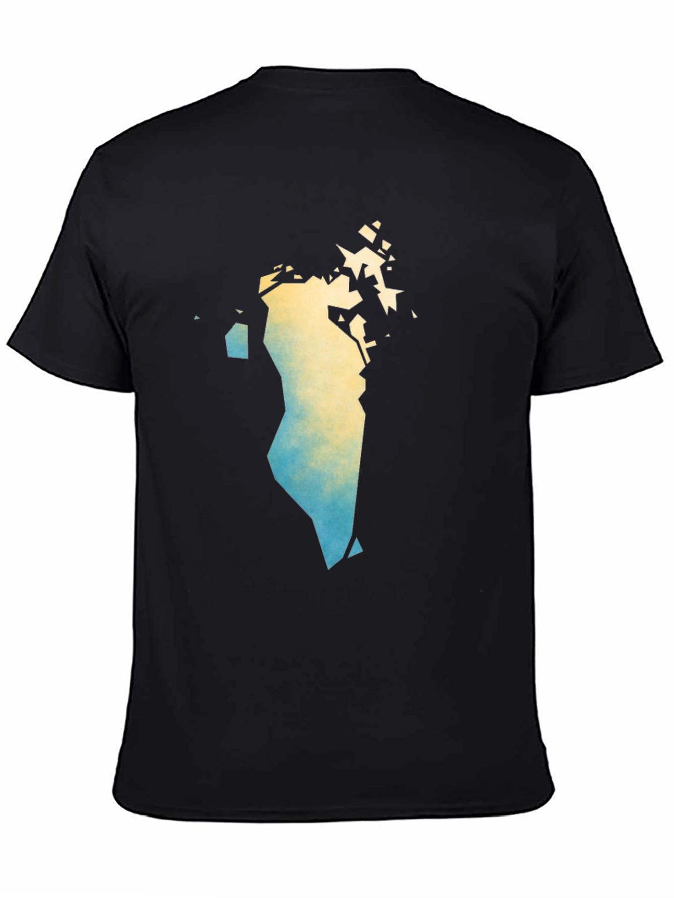 Black Bahrain Map Art Black T-Shirt - Stylish Graphic Tee view 4