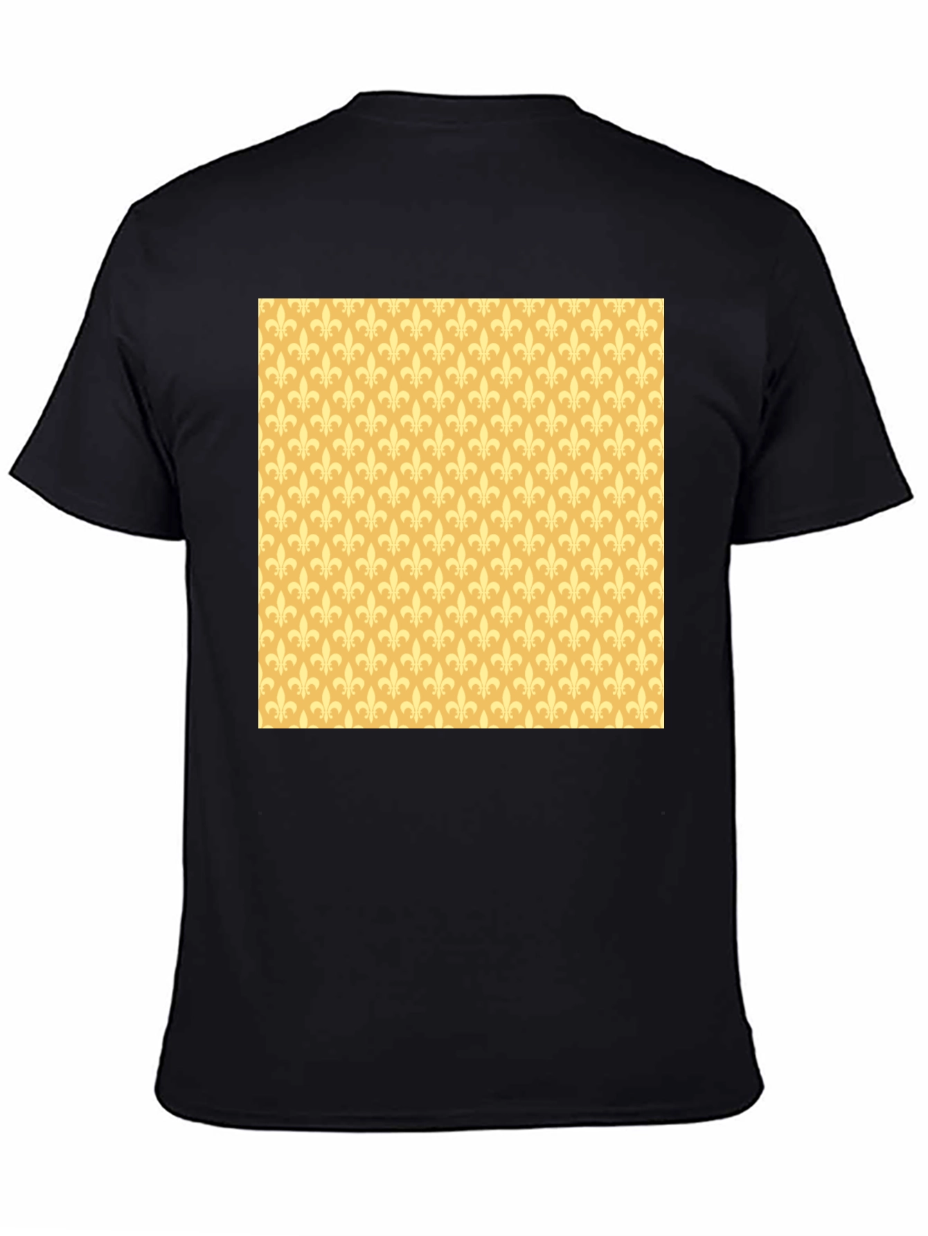 Black Fleur-de-Lis Pattern Tee - Stylish Casual Wear view 4
