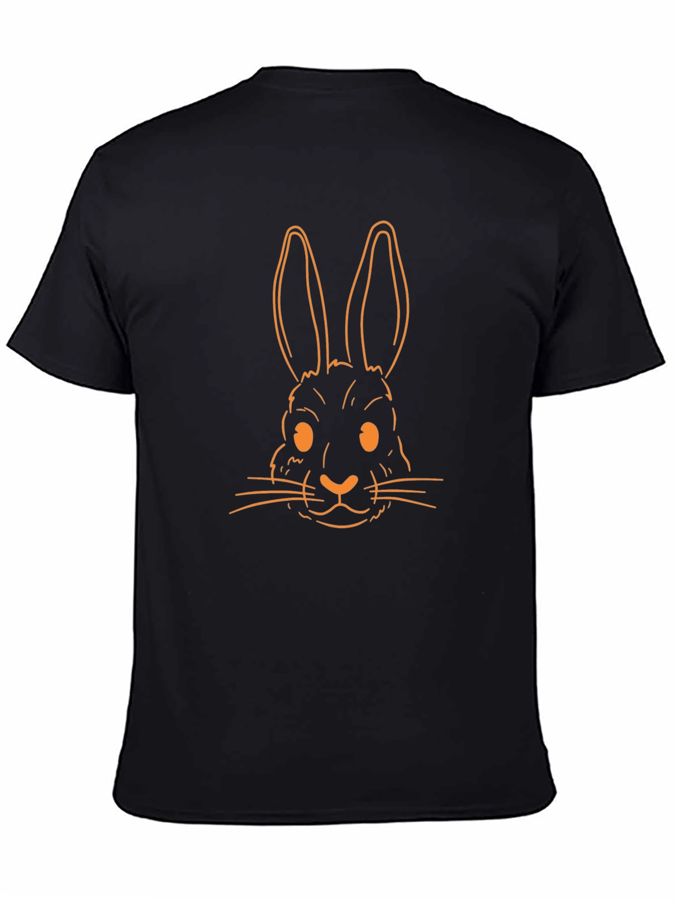 Black Orange Rabbit Graphic Black T-Shirt view 4