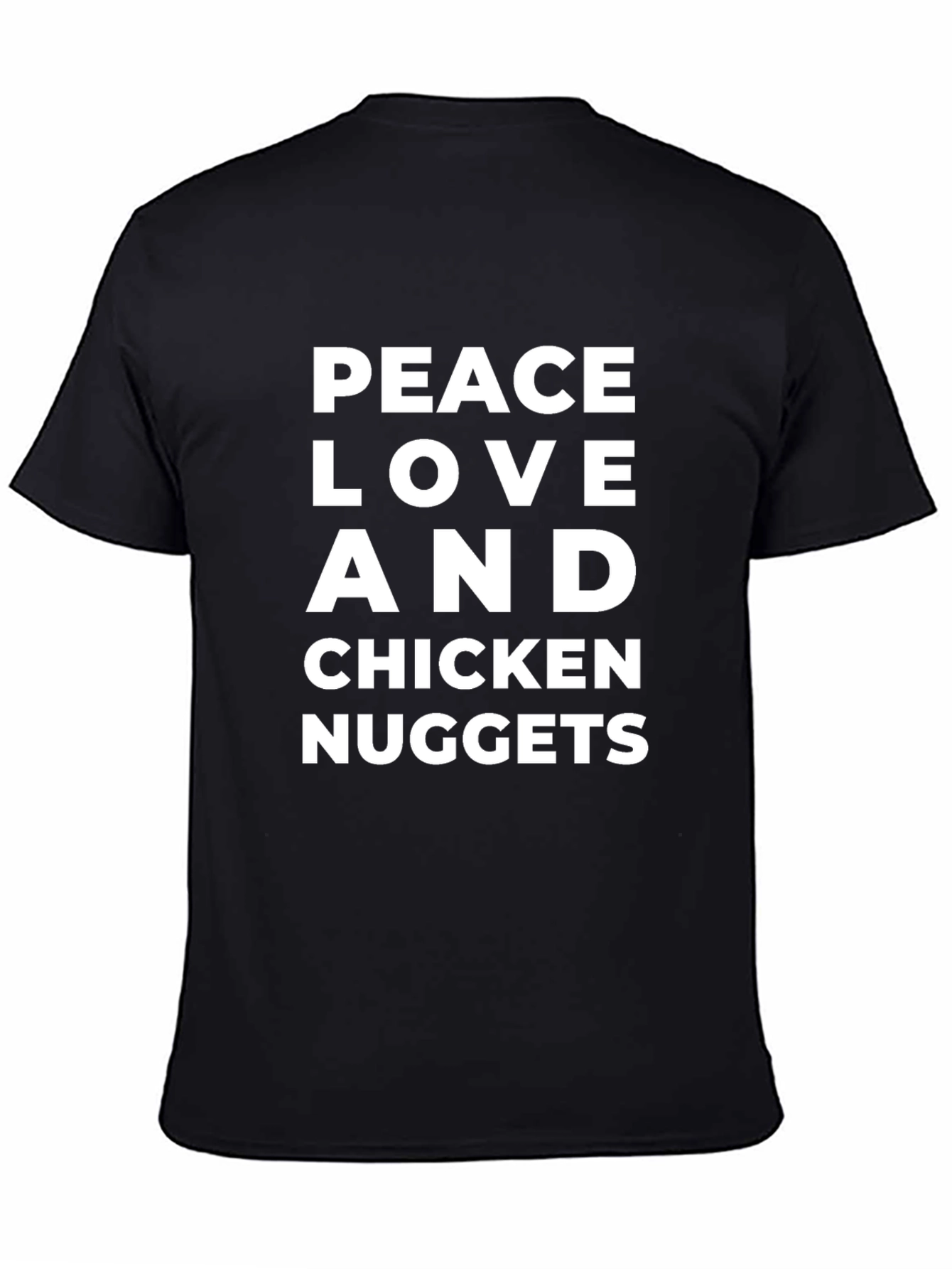 Black Peace Love & Chicken Nuggets Graphic T-Shirt view 4