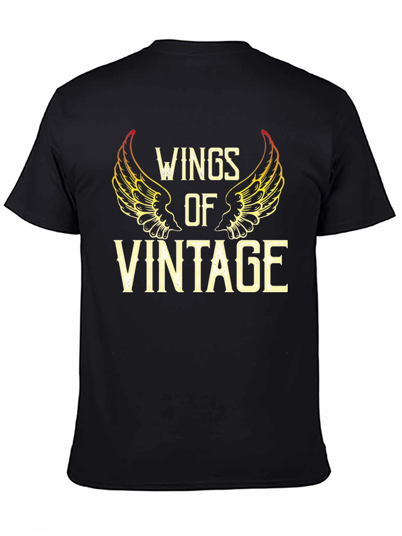 Black Wings of Vintage Graphic T-Shirt - Black view 4