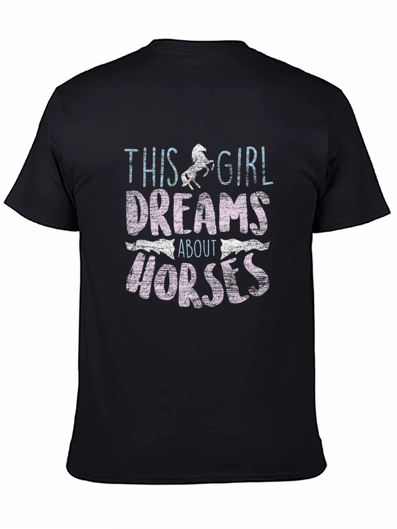 Black This Girl Dreams About Horses Black T-Shirt view 4