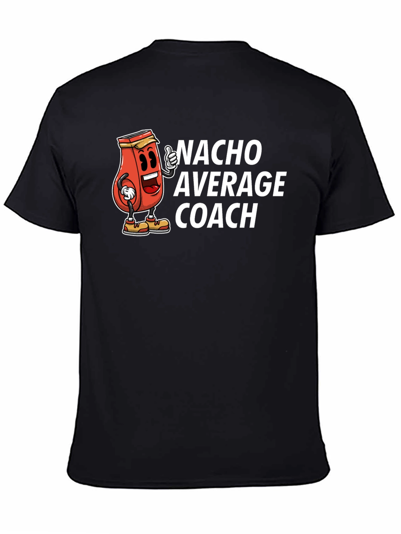 Black Nacho Average Coach Funny T-Shirt view 4