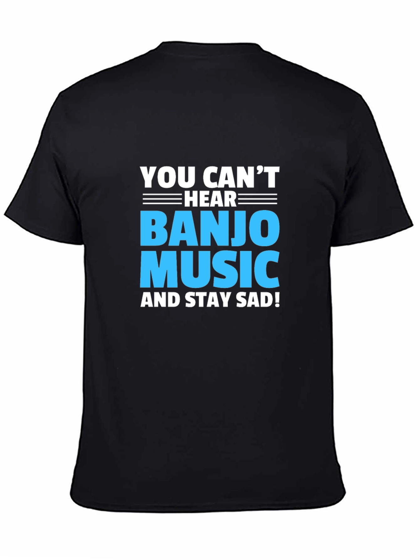 Black Banjo Music T-Shirt: Stay Happy view 4