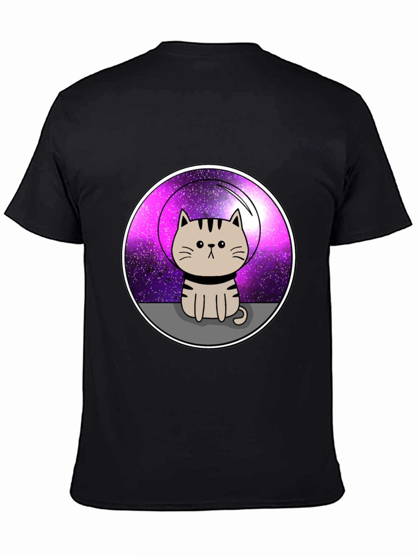 Black Space Cat Graphic T-Shirt view 4