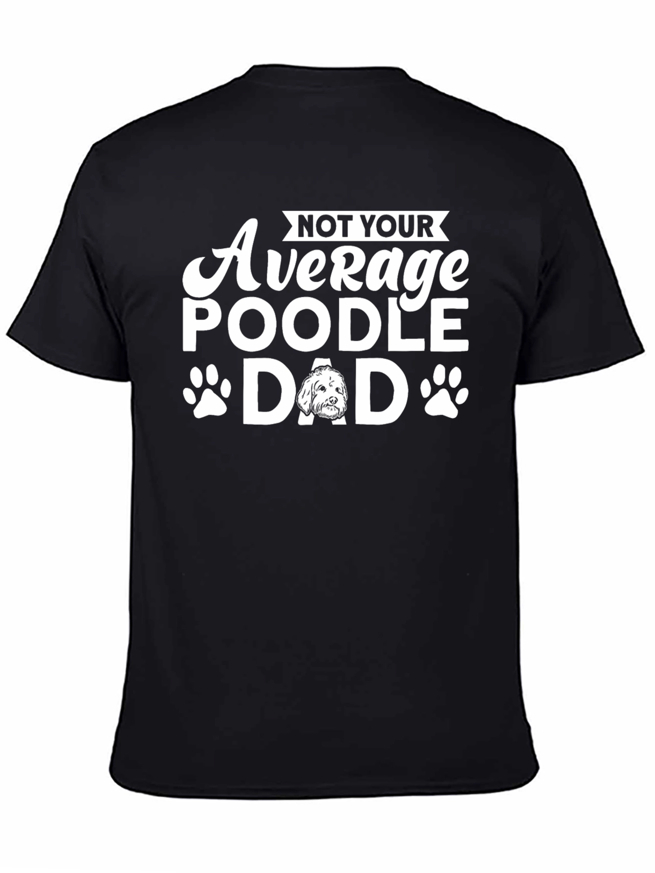 Black Poodle Dad Graphic T-Shirt - Novelty Dog Lover Tee view 4