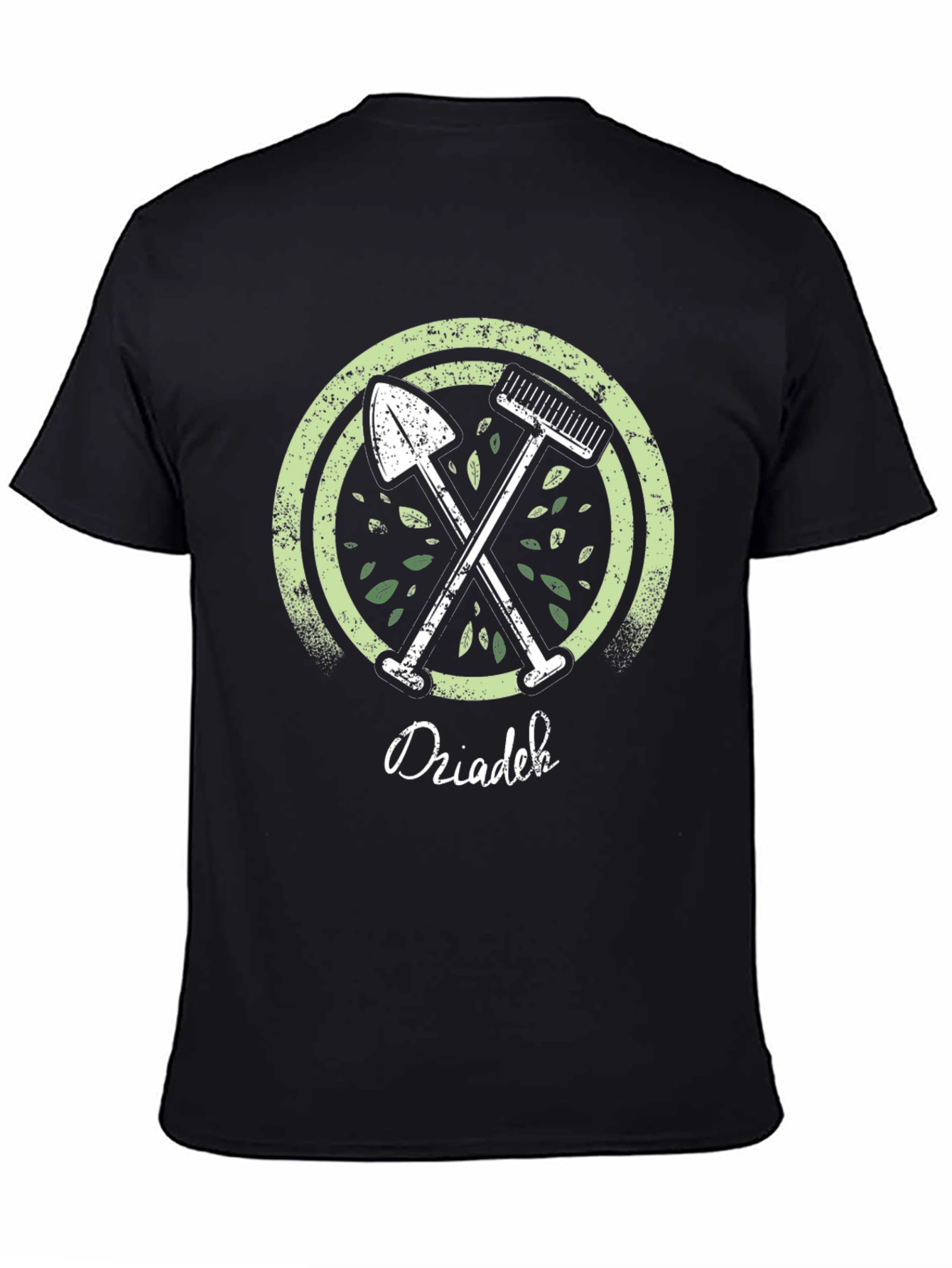 Black Gardening T-Shirt - 'Dziadek' Design view 4