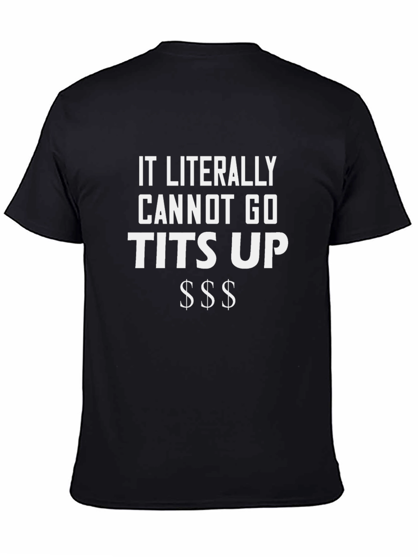 Black Funny Tits Up Graphic Tee - Black view 4