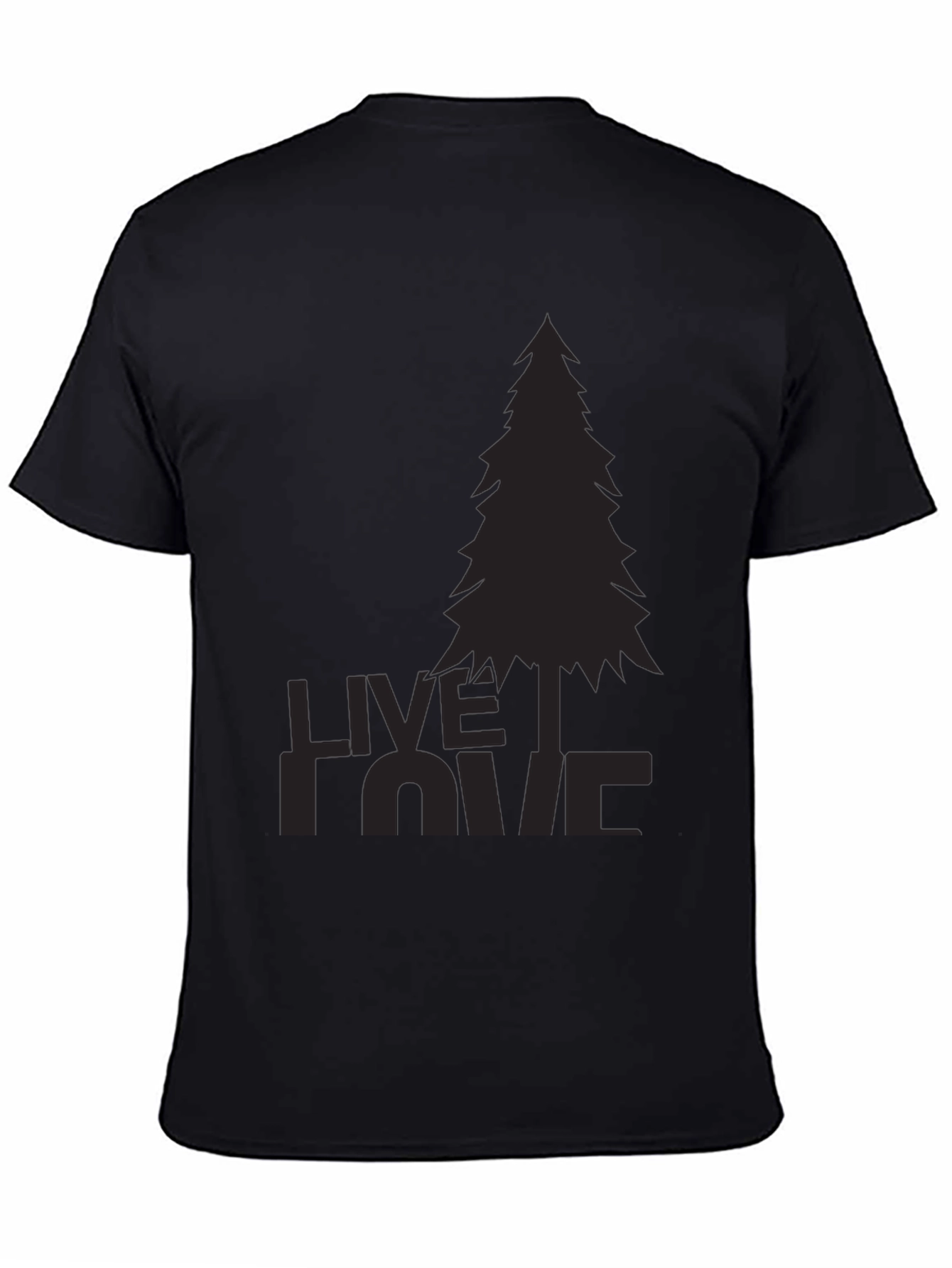 Black Nature Lover's Black Tee - Live, Love, Pine view 4