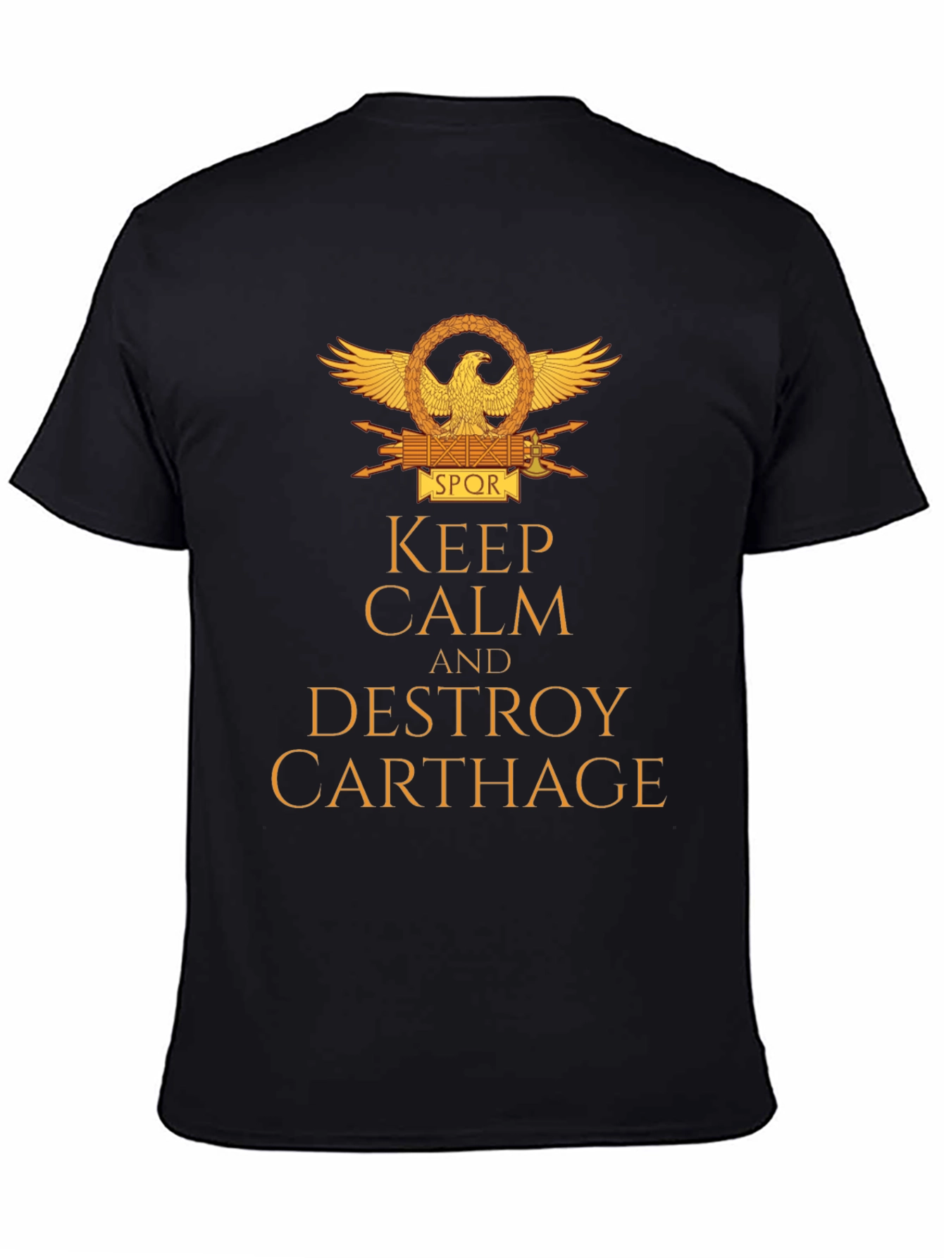 Black Keep Calm & Destroy Carthage T-Shirt view 4