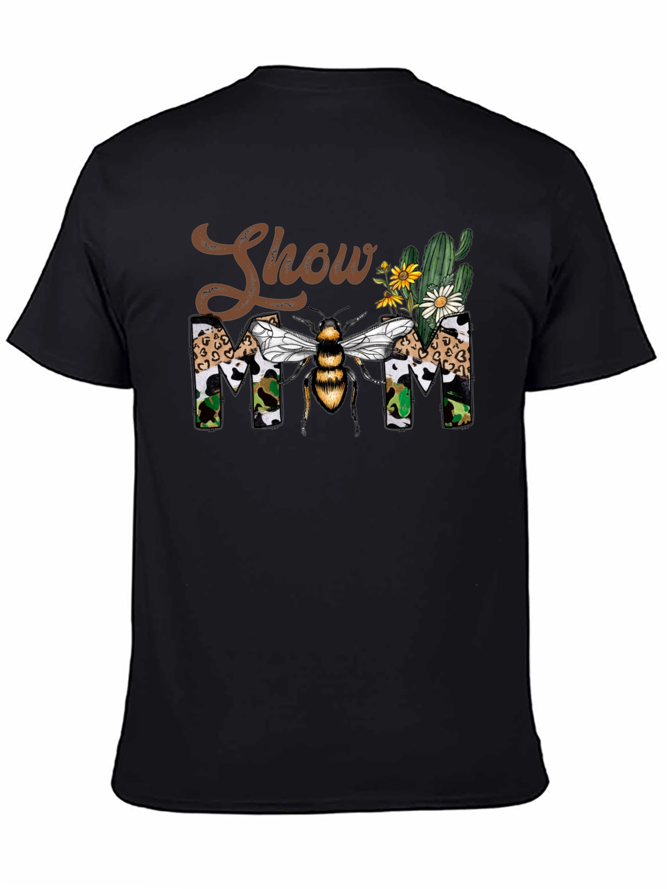 Black Show Mom Bee Graphic T-Shirt view 4