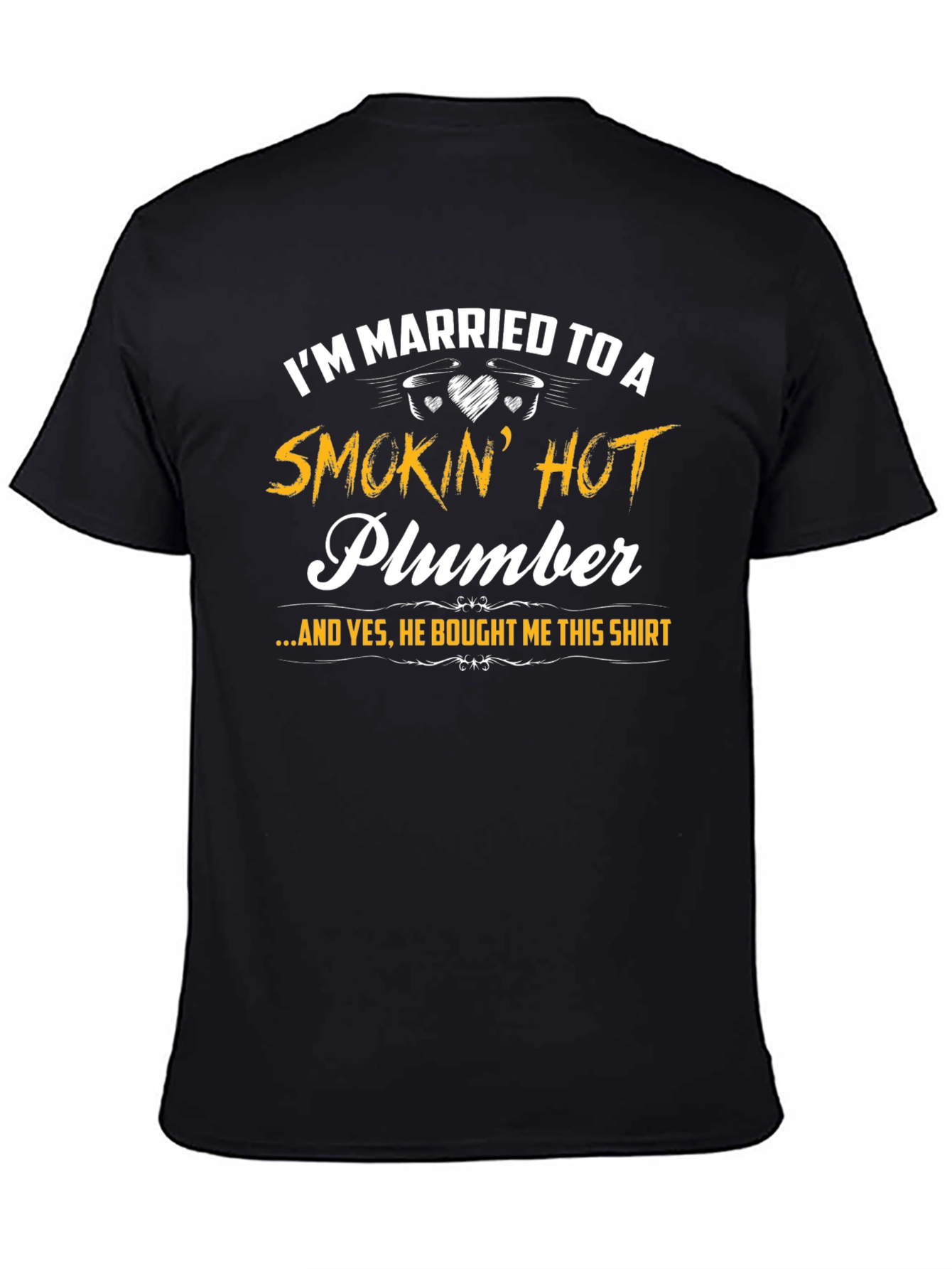 Black Smokin' Hot Plumber T-Shirt - Husband Gift view 4