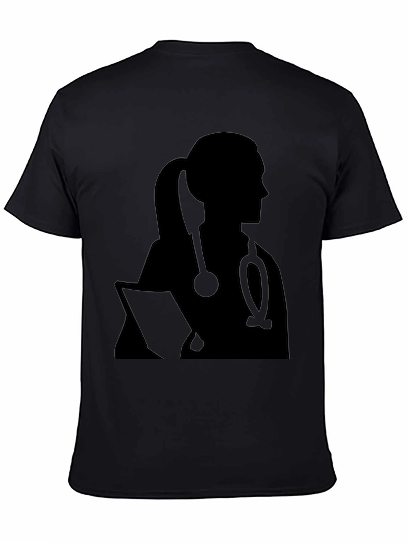 Black Doctor Silhouette T-Shirt - Stylish Medical Apparel view 4