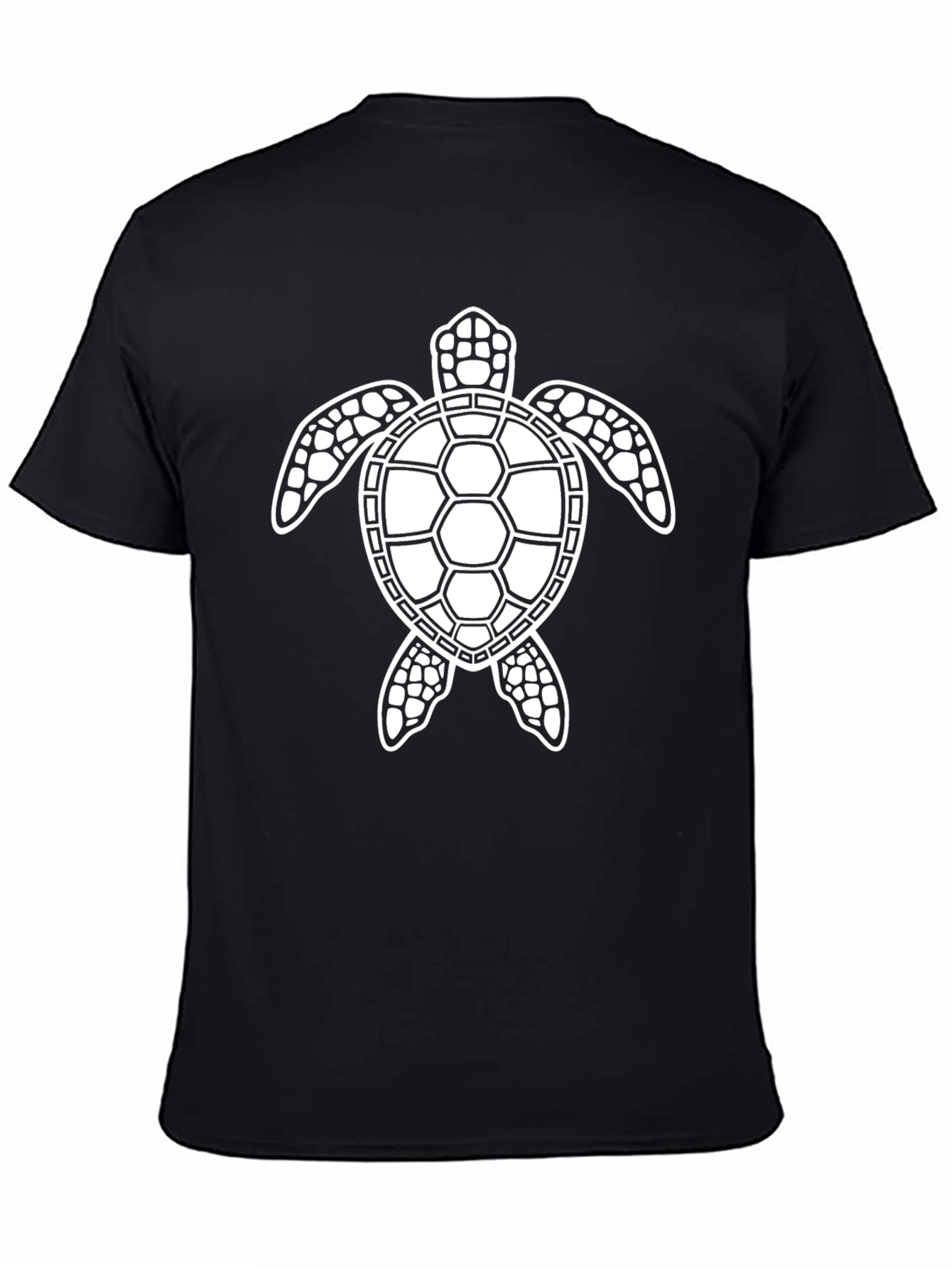 Black Sea Turtle Graphic Tee - Black Cotton T-Shirt view 4