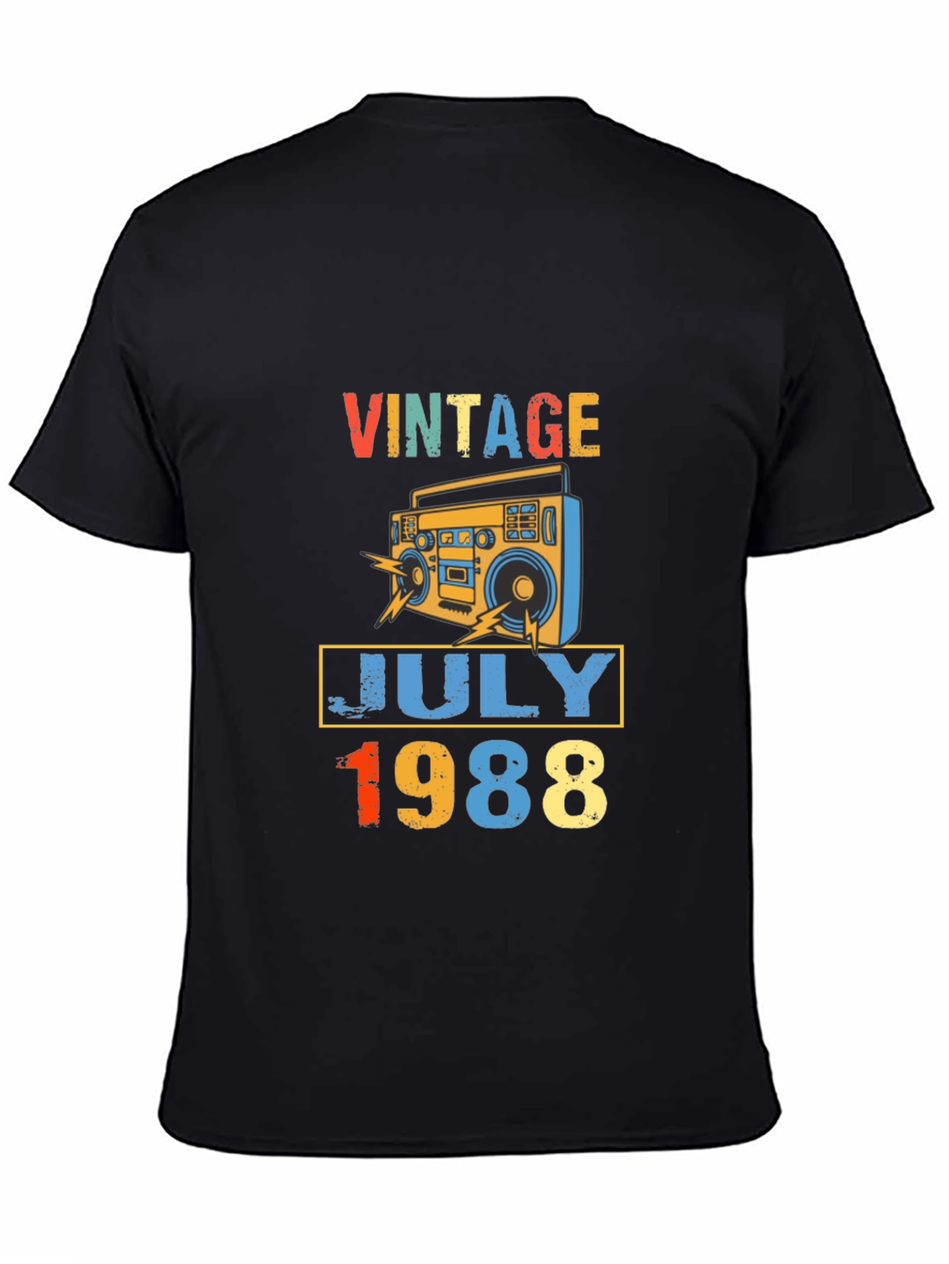 Black Vintage July 1988 T-Shirt - Retro Birthday Gift view 4