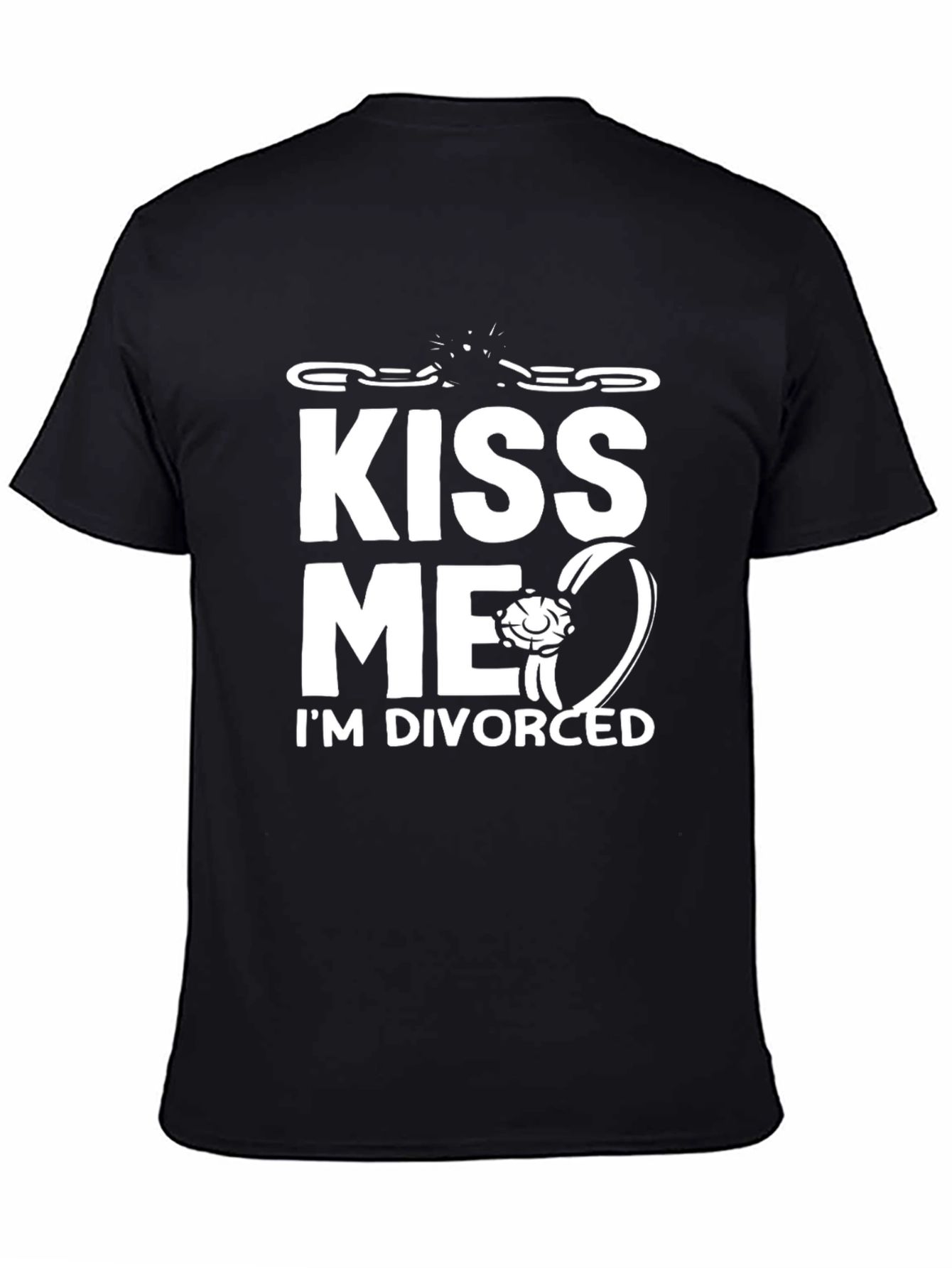 Black Kiss Me I'm Divorced T-Shirt Funny Slogan Tee view 4