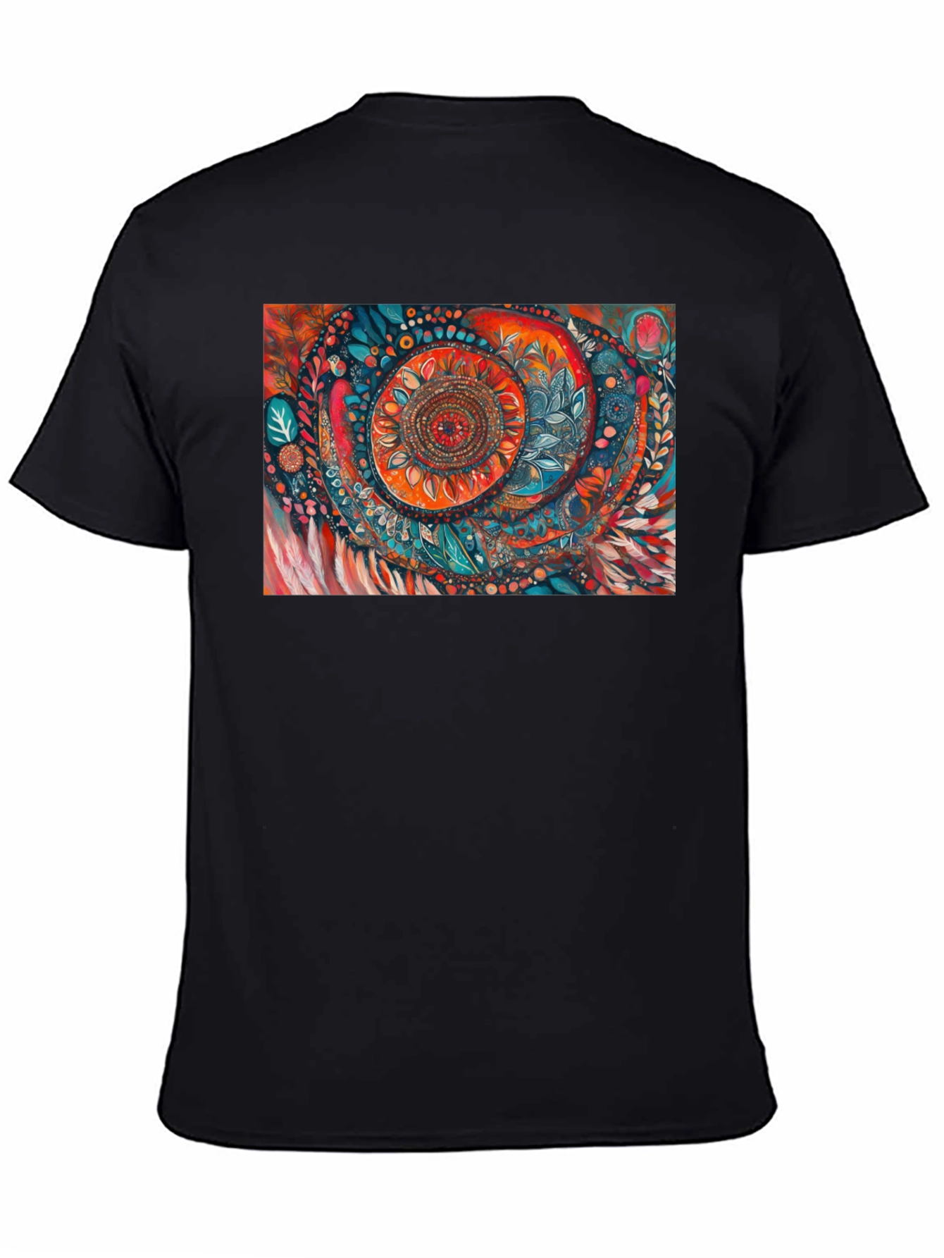 Black Abstract Art Print Black T-Shirt view 4