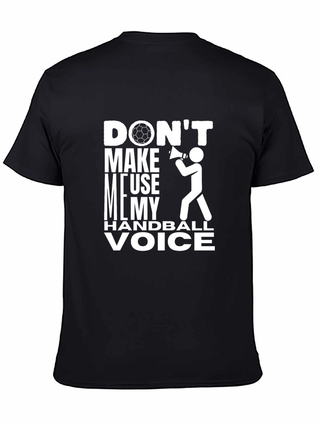 Black Handball Voice T-Shirt - Funny Graphic Tee view 4