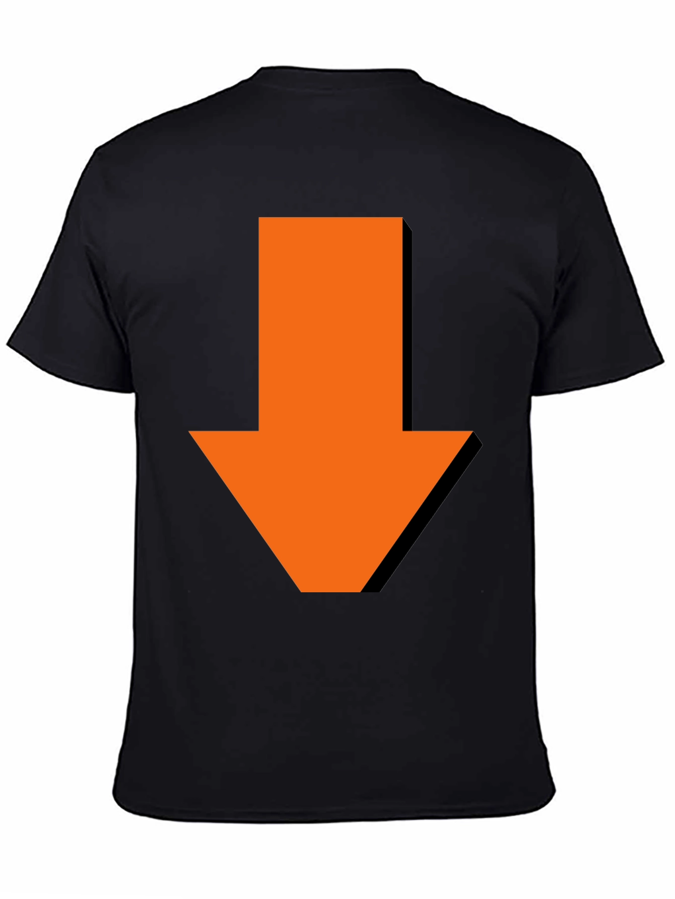 Black Down Arrow Graphic Tee - Casual Black T-Shirt view 4