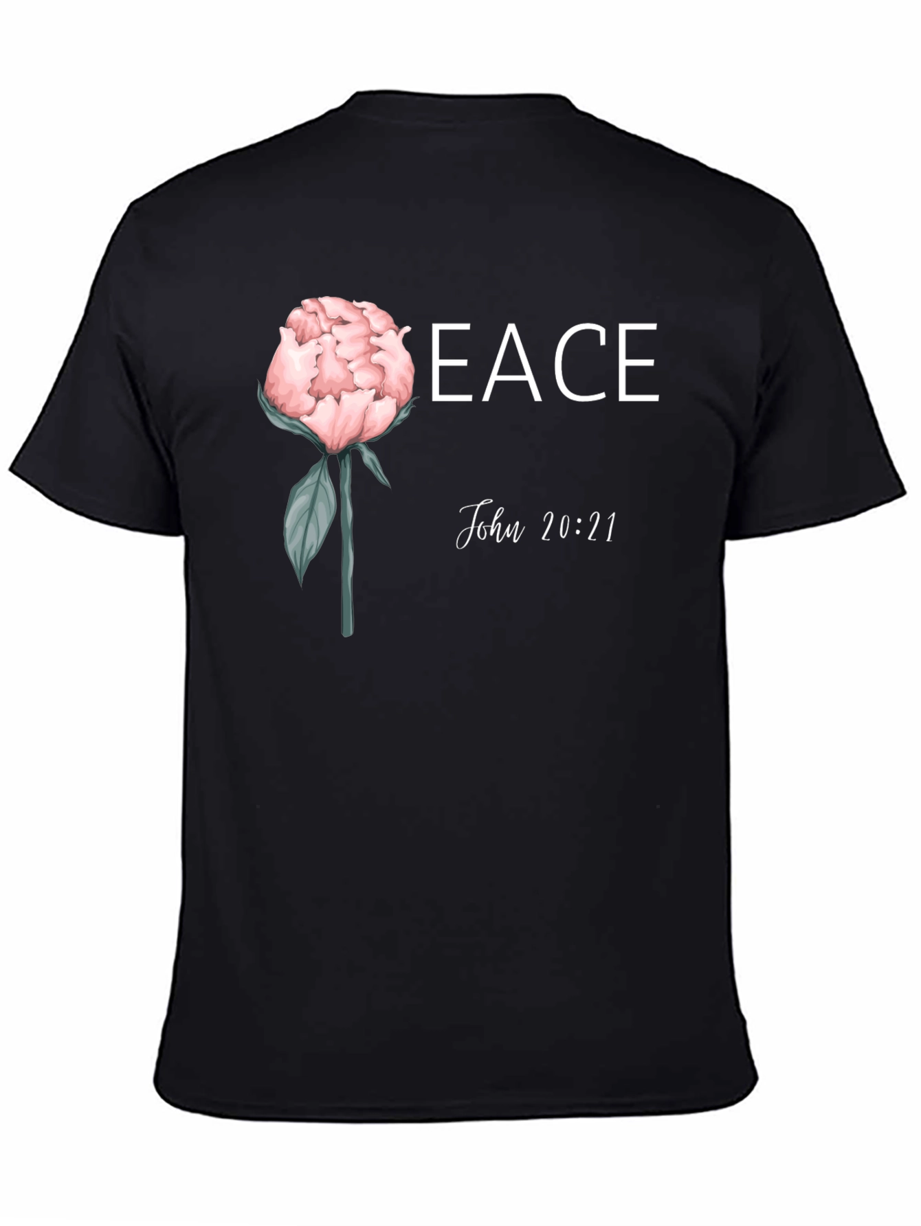 Black Peace John 20:21 Floral T-Shirt view 4