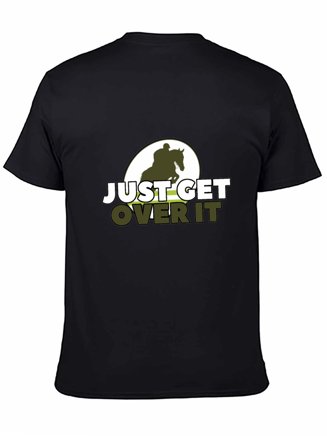 Black Just Get Over It Horse Riding T-Shirt view 4