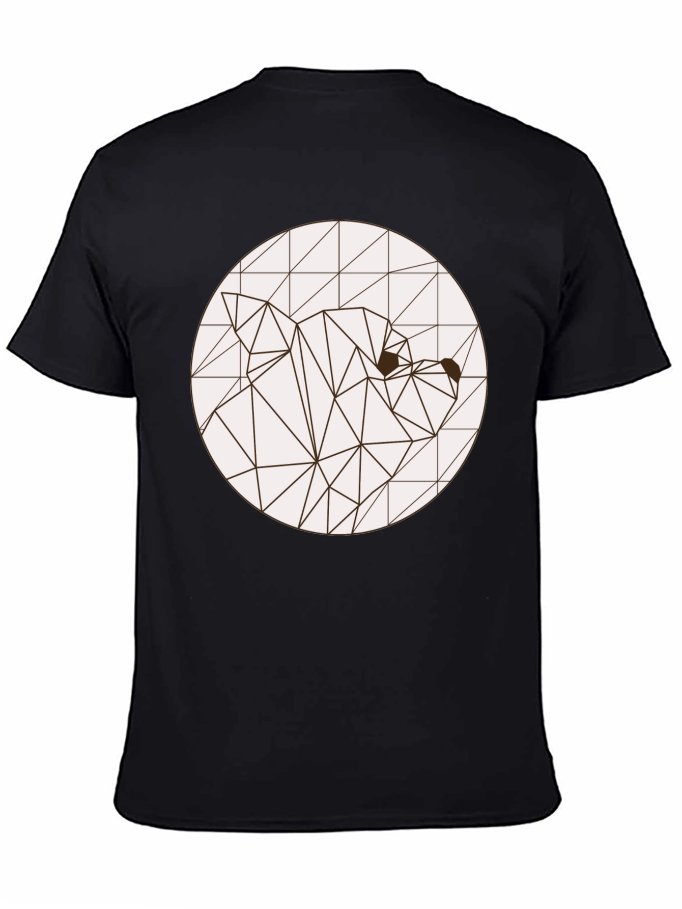 Black Geometric Bear Graphic Tee - Modern Black T-Shirt view 4