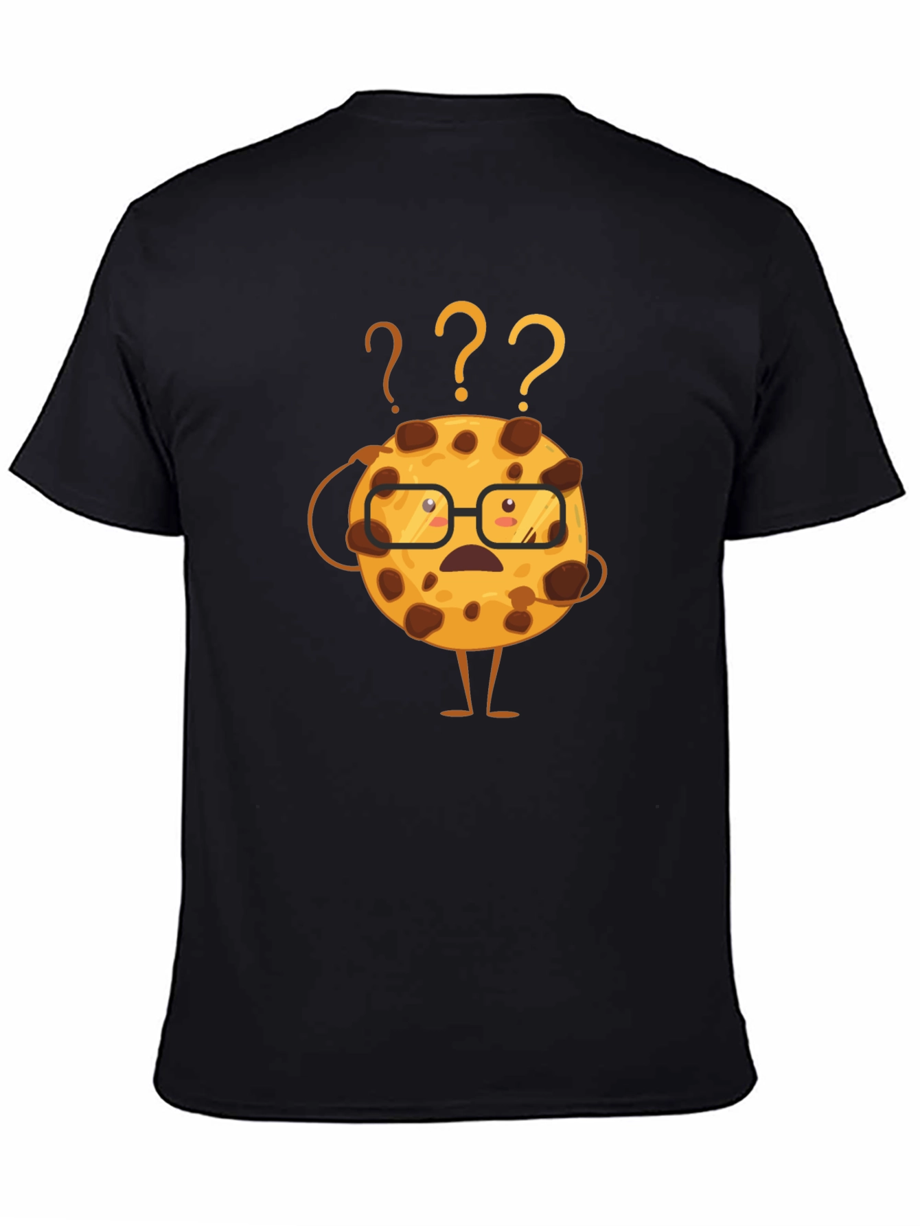 Black Confused Cookie Graphic Tee - Fun Casual Wear view 4