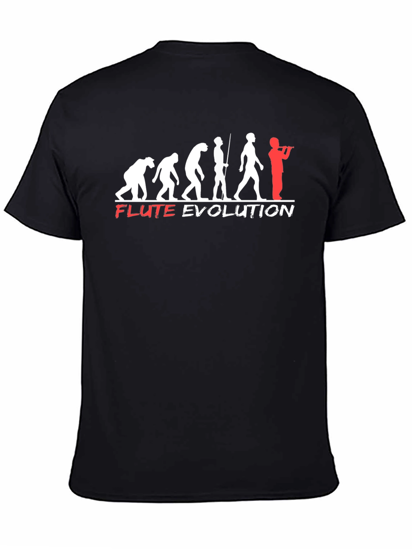 Black Flute Evolution T-Shirt - Funny Music Tee view 4