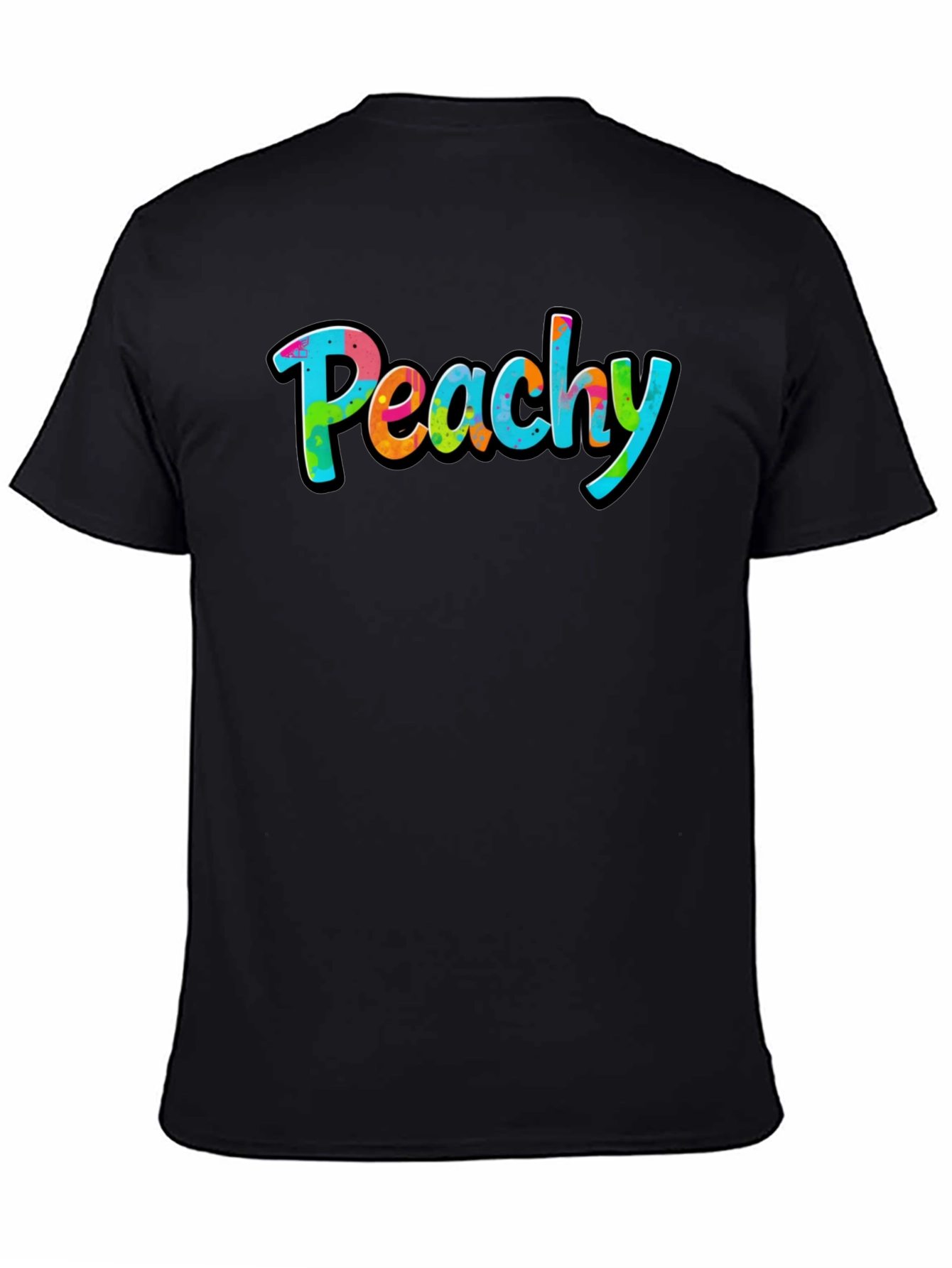 Peachy Graphic Black T-Shirt - Casual Style - 4