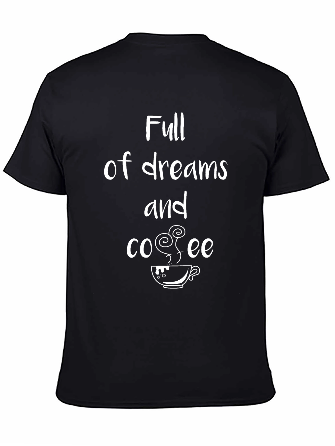 Black Dreamy Coffee Lover T-Shirt |  Unisex Short Sleeve Black Tee view 4