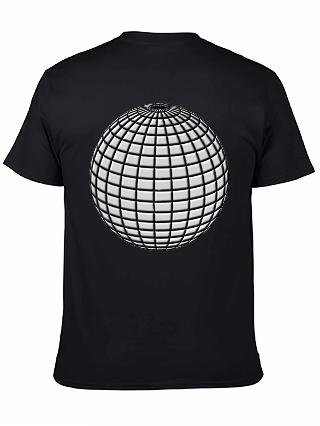 Black Geometric Sphere Graphic T-Shirt - Modern Design view 4