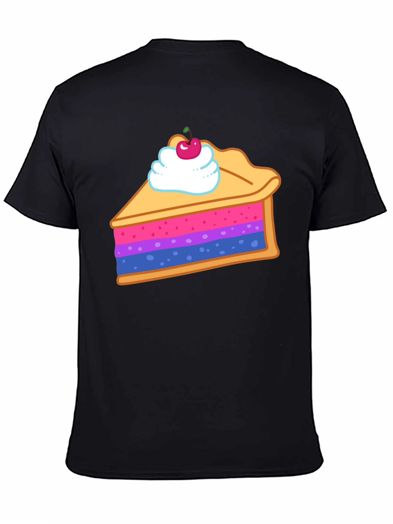 Black Bisexual Pride Flag Pie Slice Graphic T-Shirt view 4