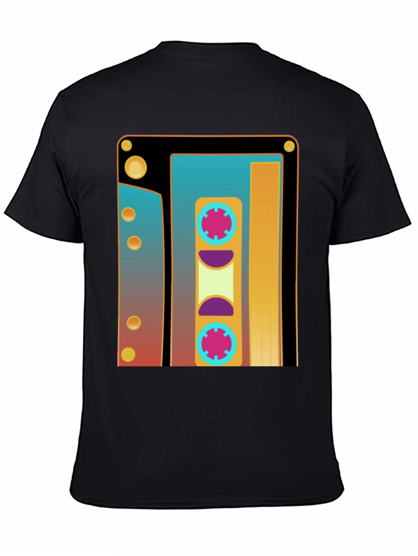 Black Retro Cassette Tape Graphic T-Shirt - Vintage Style view 4