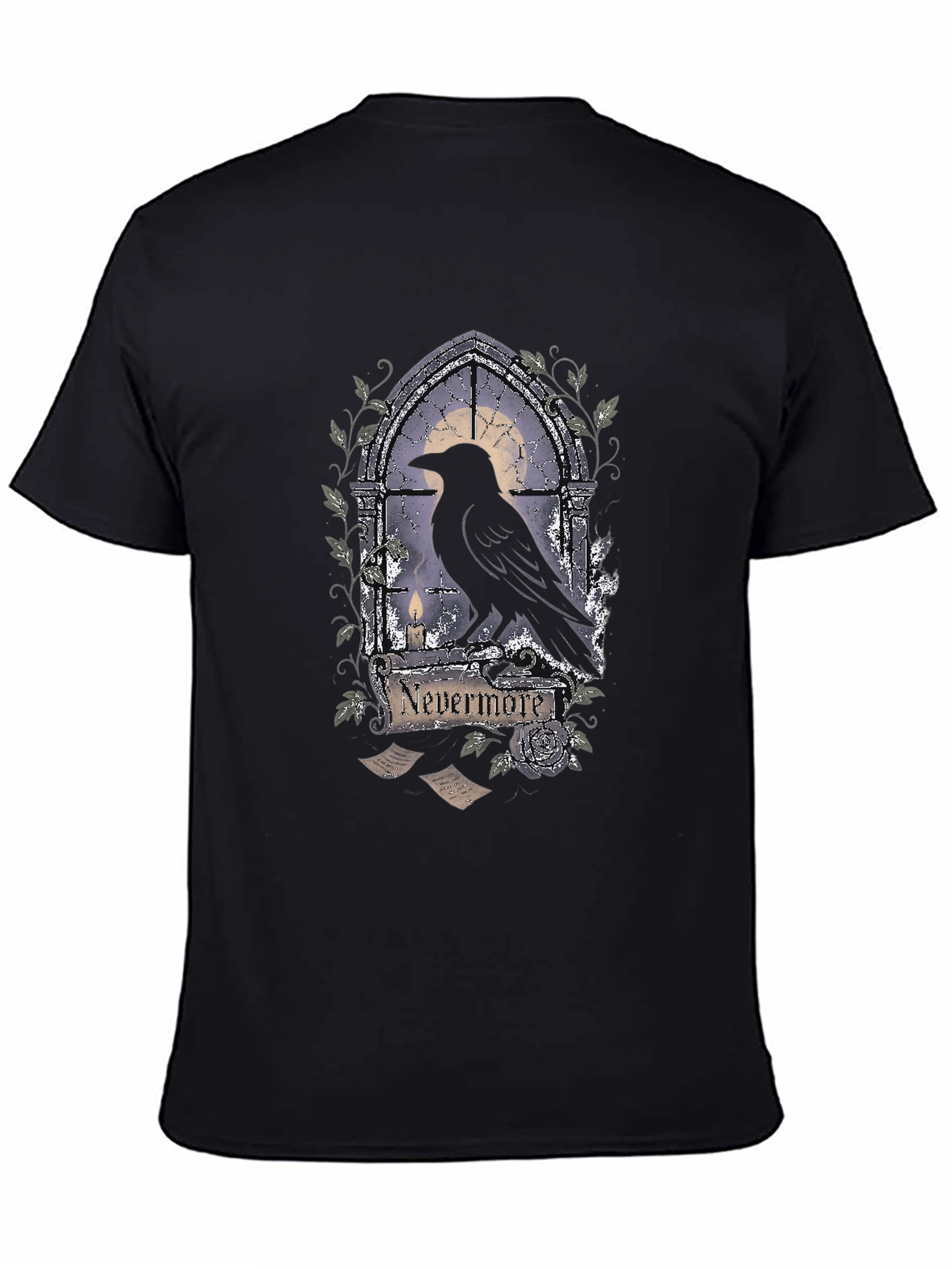 Black Nevermore Raven Gothic T-Shirt view 4