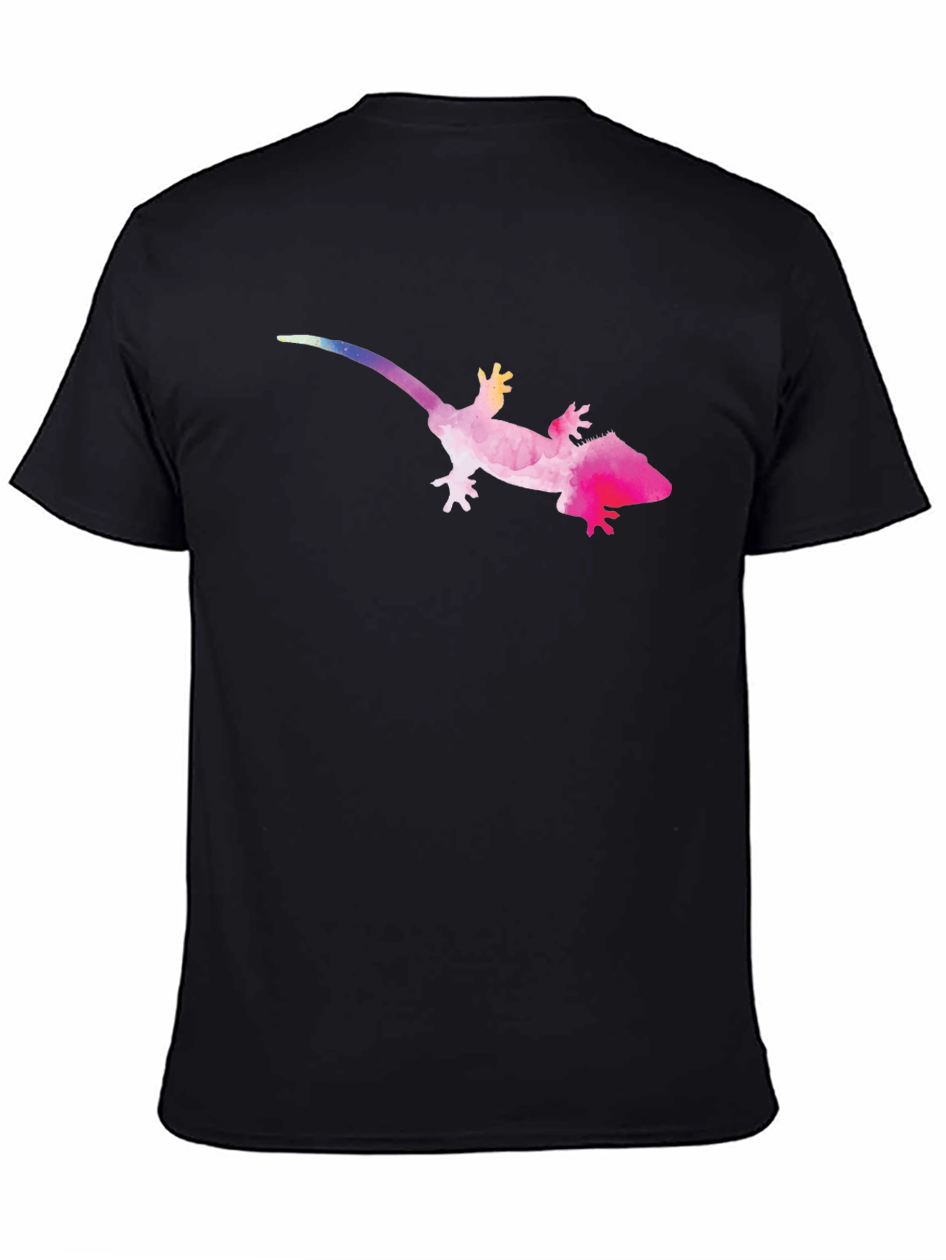 Black Watercolor Gecko Graphic Tee - Black view 4