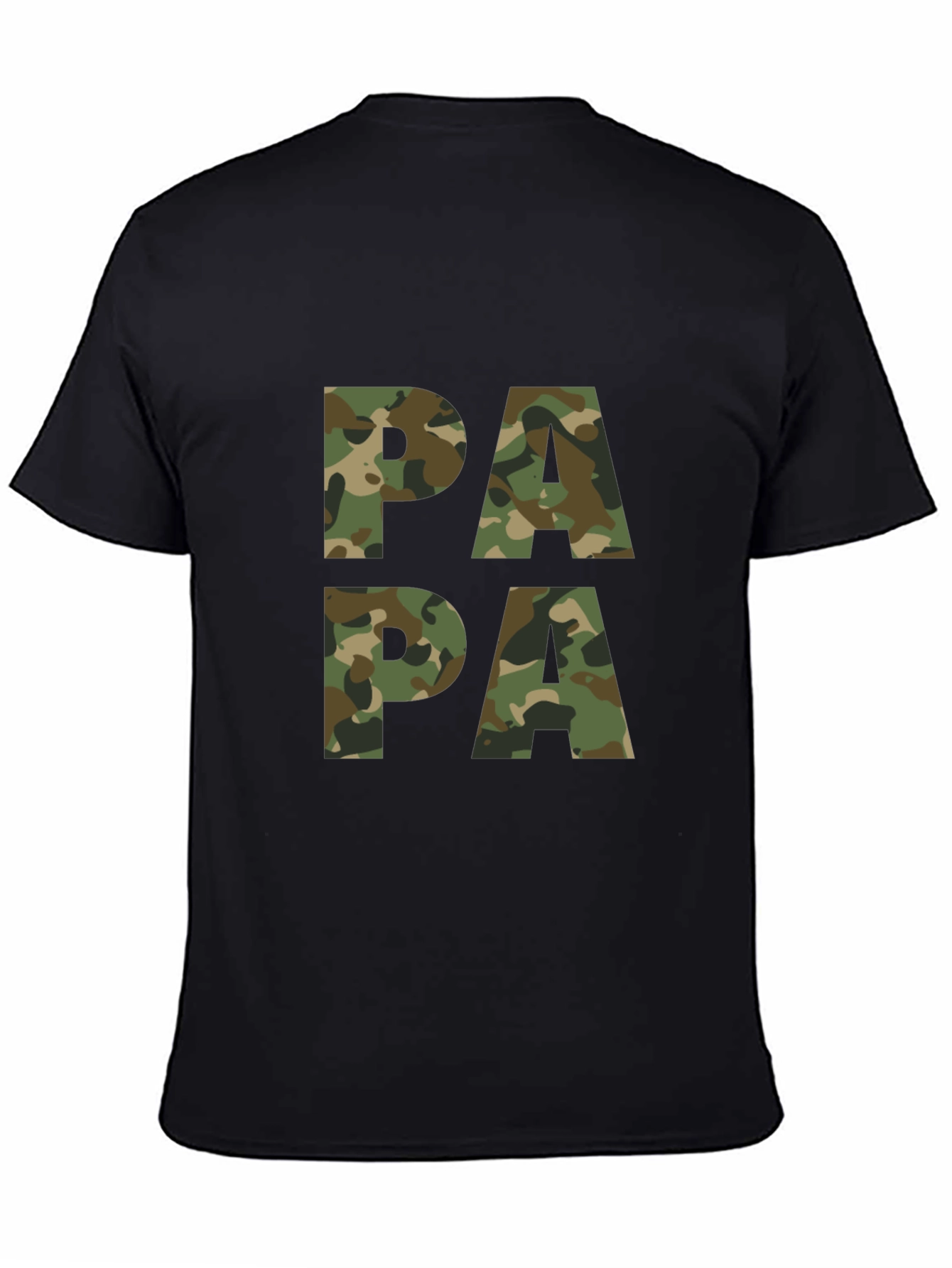 Black Camo Papa T-Shirt - Military Father's Day Tee view 4