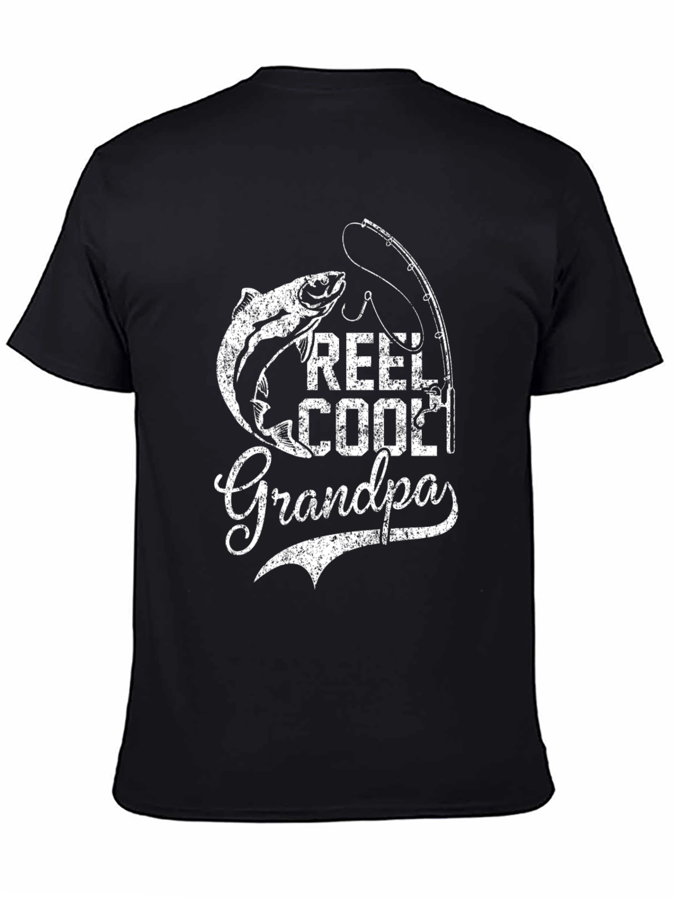 Black Reel Cool Grandpa Fishing T-Shirt view 4