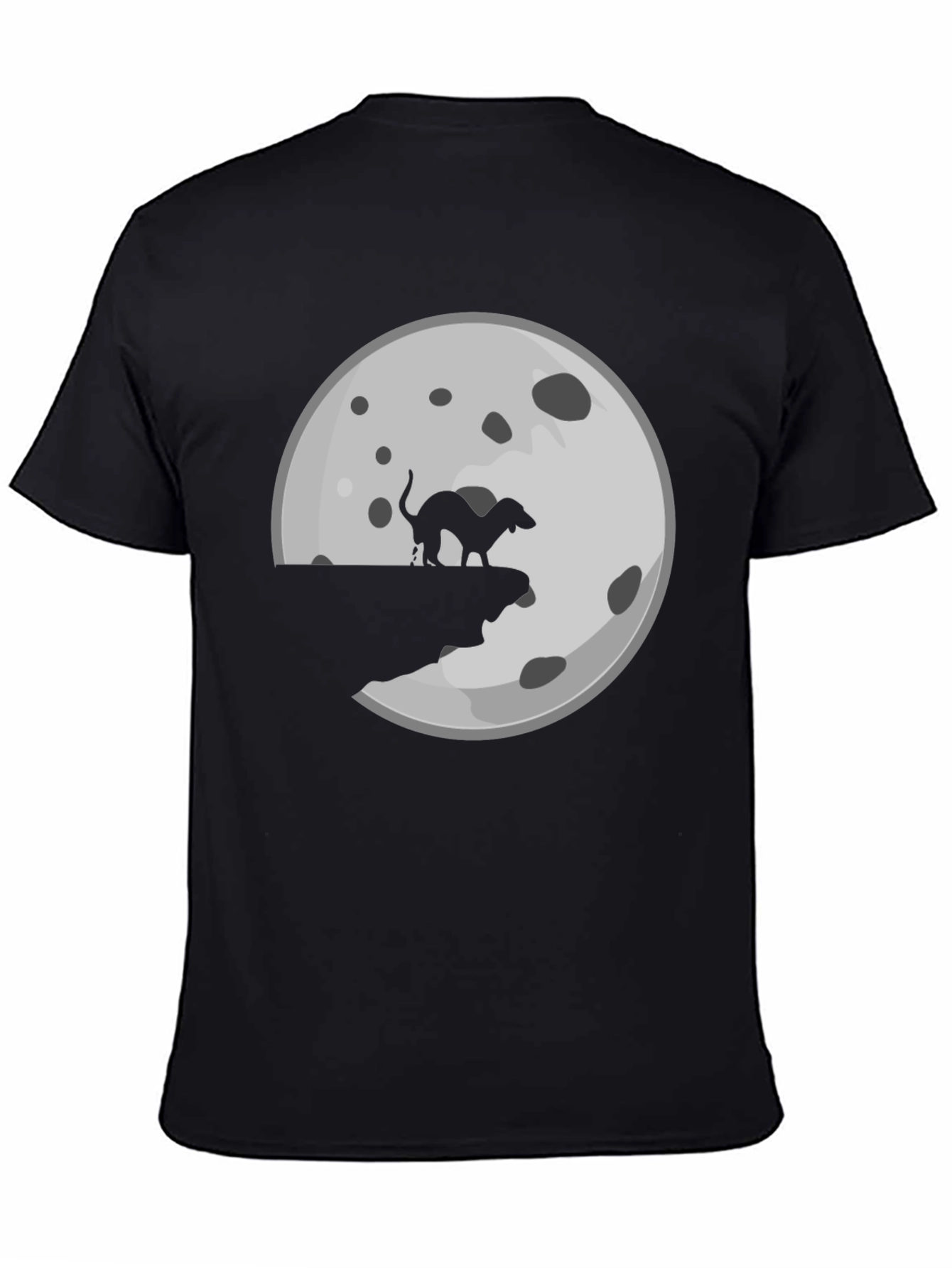 Black Dog Mooning T-Shirt - Novelty Graphic Tee view 4