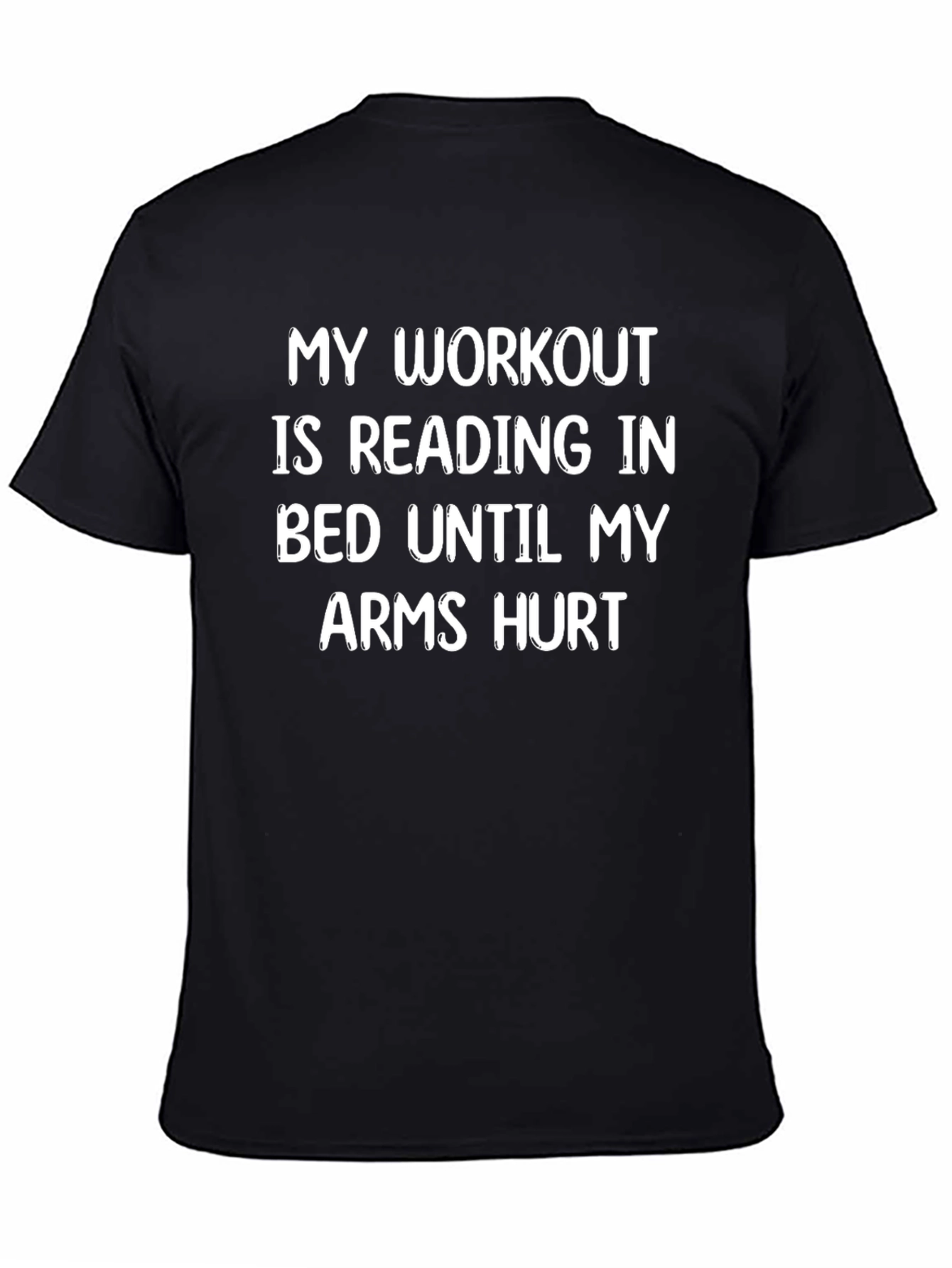 Black Funny Reading Workout Graphic Tee view 4