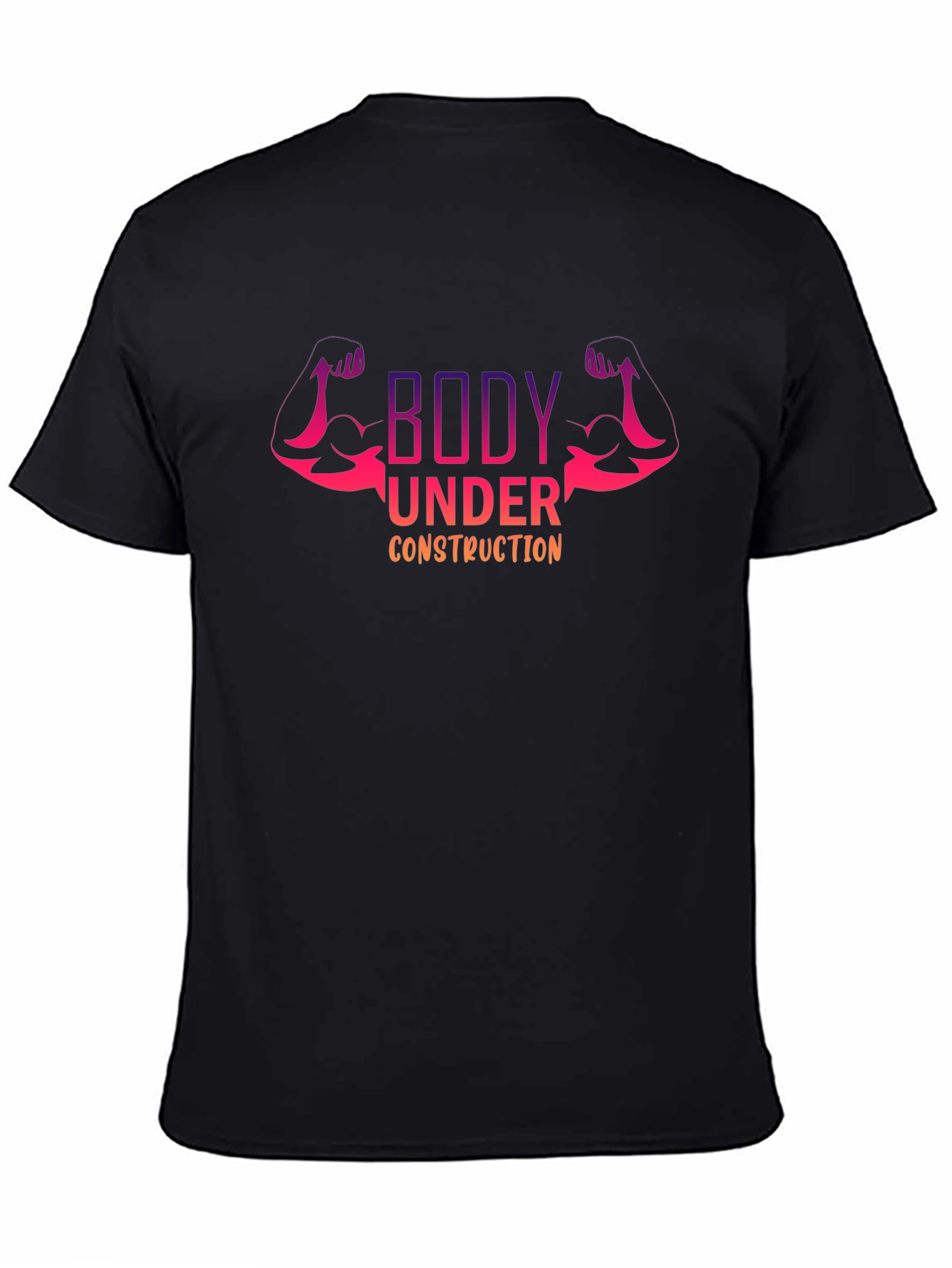 Black Body Under Construction Men's Black T-Shirt view 4