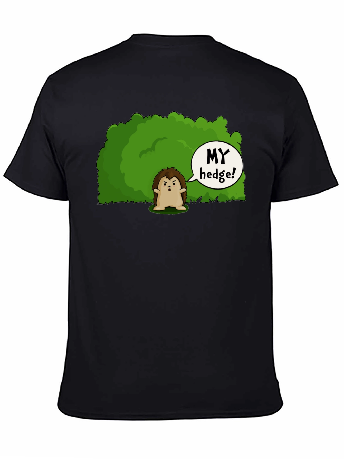 Black My Hedge! Funny Hedgehog Graphic T-Shirt view 4