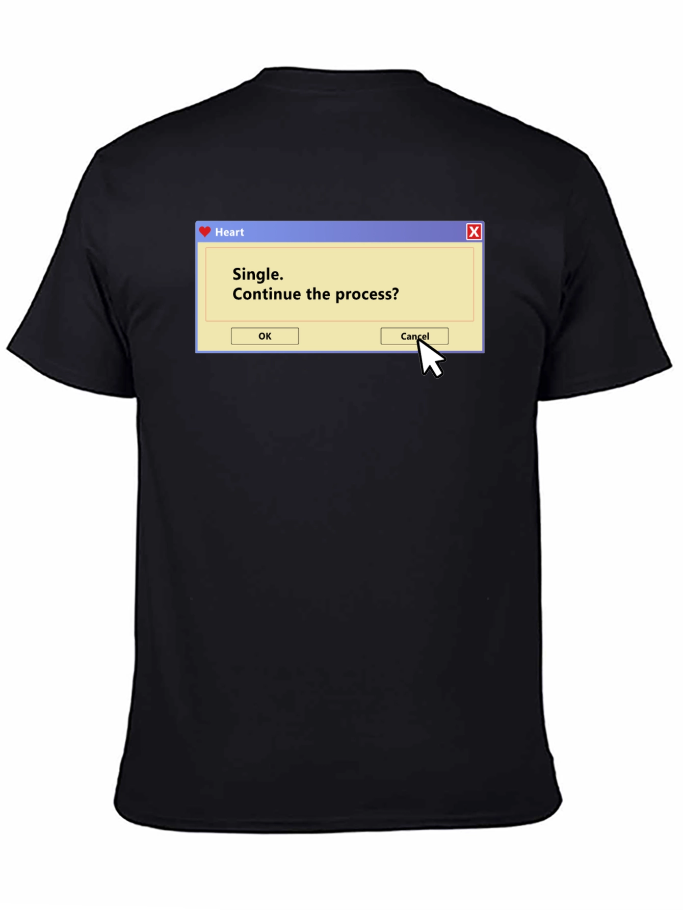 Black Single Process T-Shirt - Funny Computer Pop-Up Tee view 4
