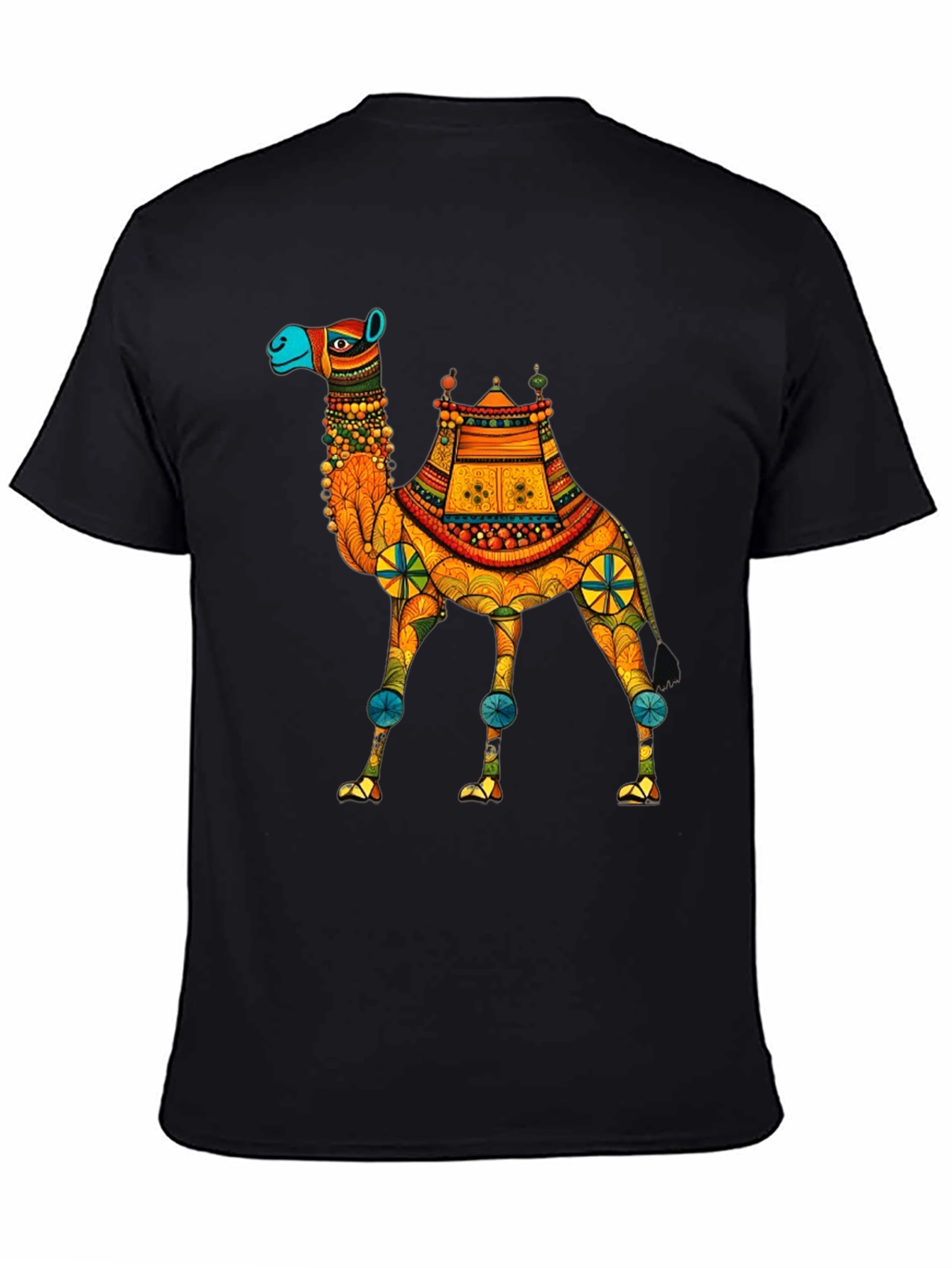 Black Camel Graphic Print T-Shirt - Unique Design view 4