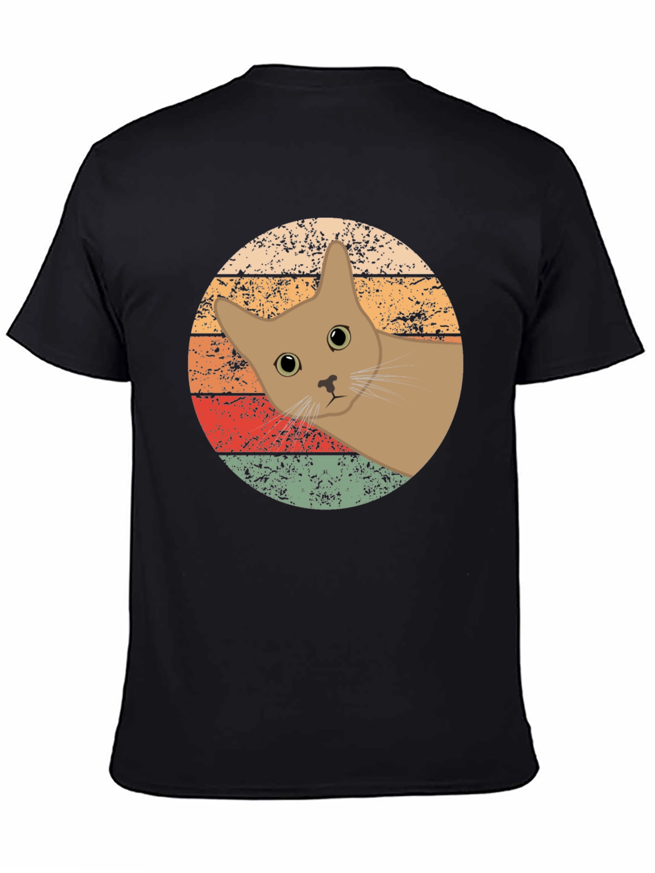 Black Retro Cat Graphic Tee view 4