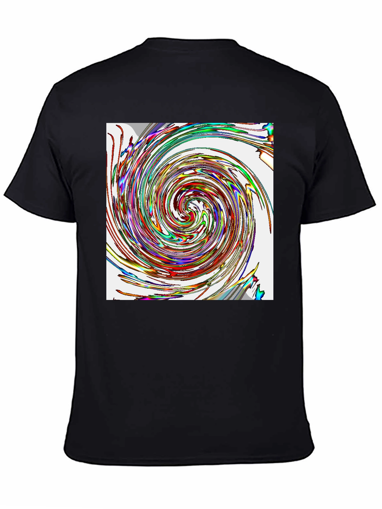 Black Vortex Swirl Graphic Tee - Stylish Black Cotton Comfort view 4