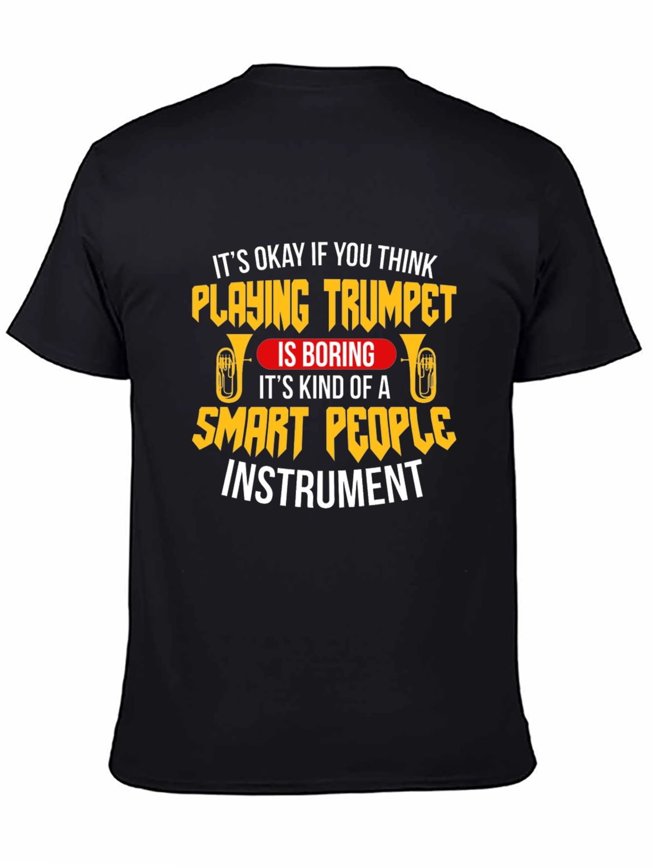 Black Trumpet Player Smart People Instrument T-Shirt view 4