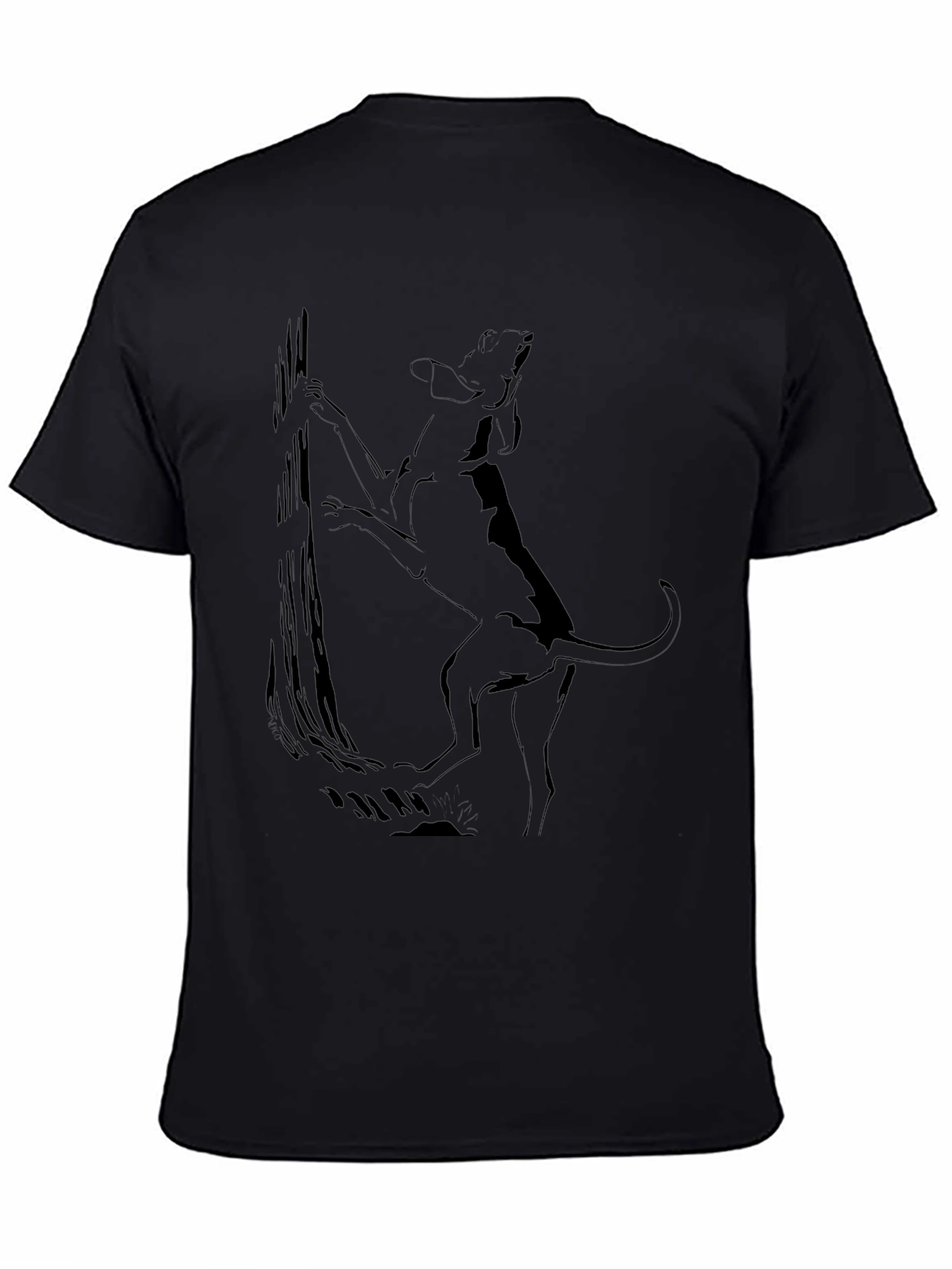 Black Dog Climbing Tree Graphic Tee - Black view 4